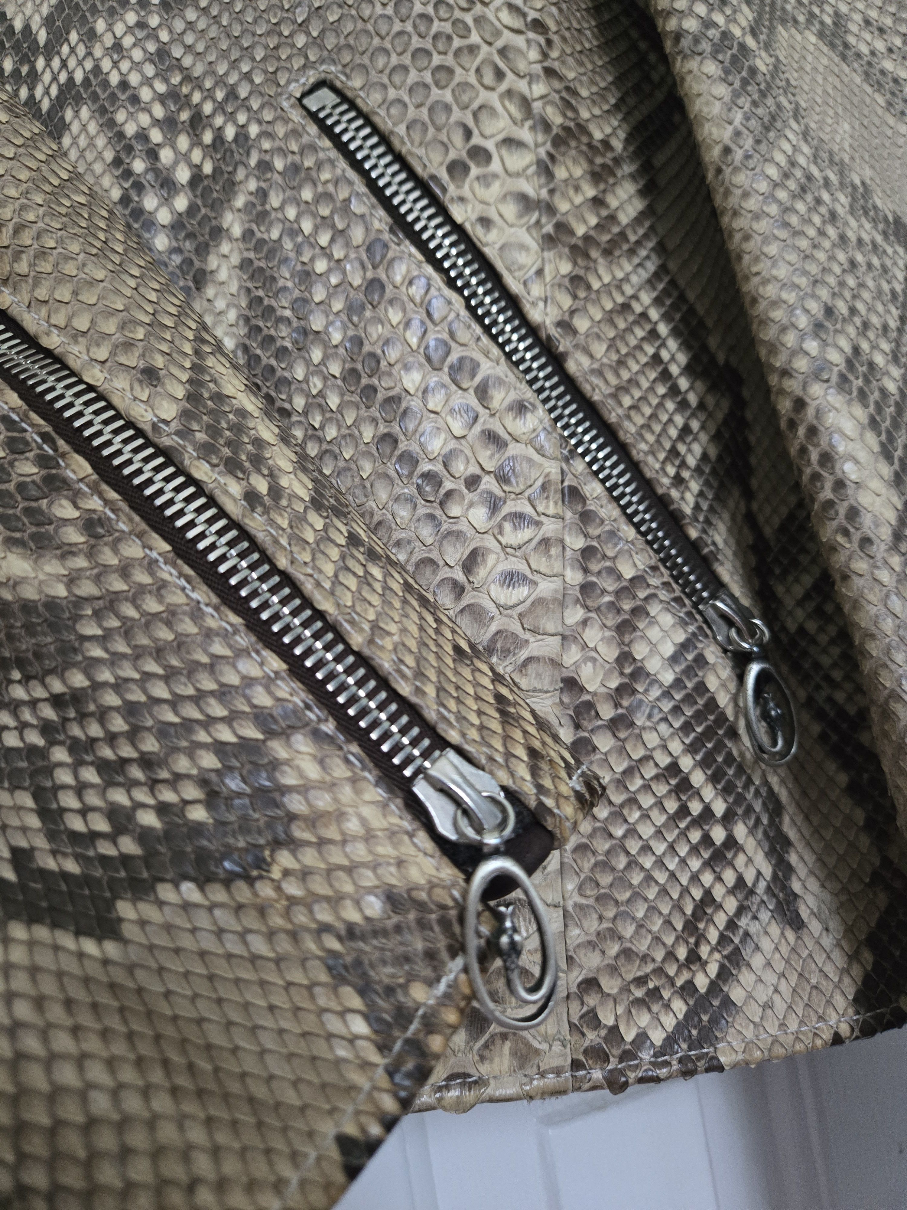Carpe Diem C. Diem Python Snakeskin Motorcycle / Biker Jacket Size US XL / EU 56 / 4 - 3 Thumbnail