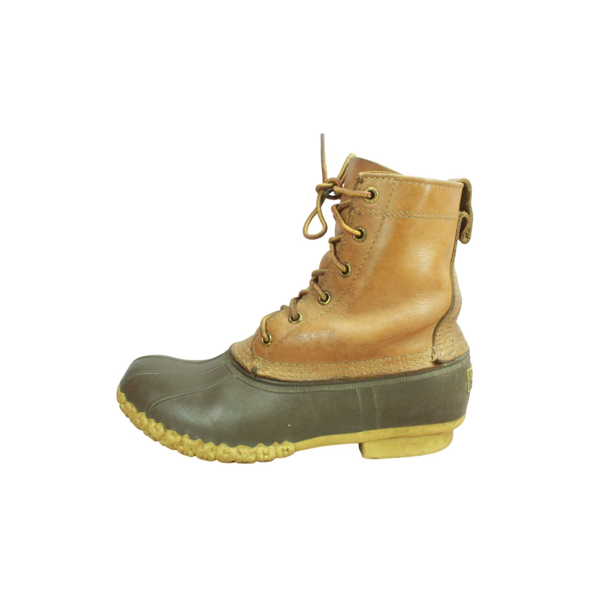 L.L. Bean × Leather LL Bean Women's Leather Lace Up Unlined Ankle Duck Boots Size US 8 / IT 38 - 1 Thumbnail