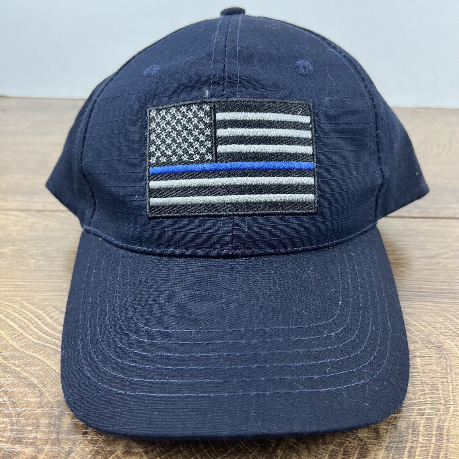 Other USA Flag Hat Blue Line Police Flag Hat Blue Adjustable Hat B Size ONE SIZE - 4 Thumbnail