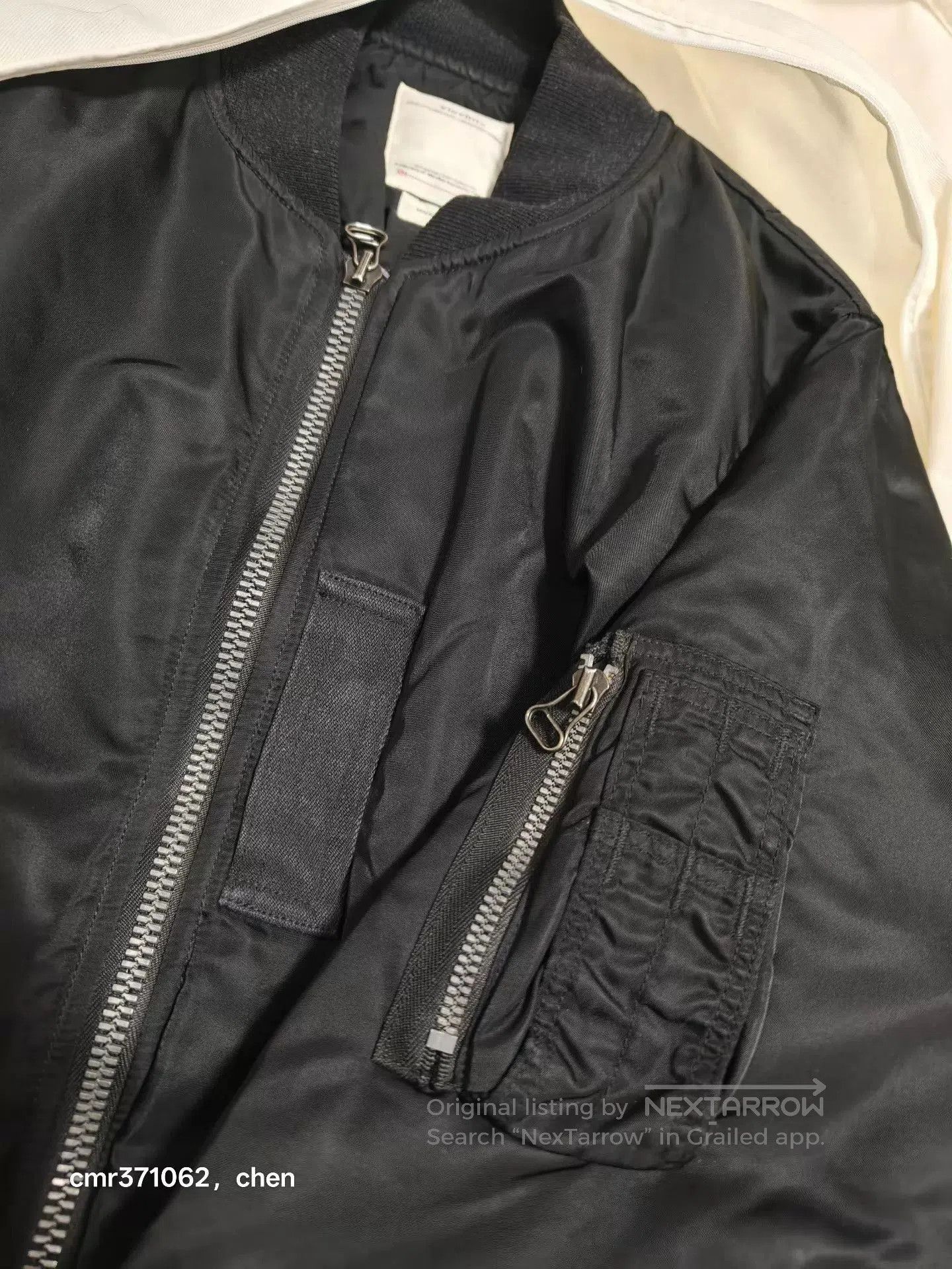 Visvim Black Bomber Jacket with Denim Sleeves Size M. Size US M / EU 48-50 / 2 - 6 Thumbnail