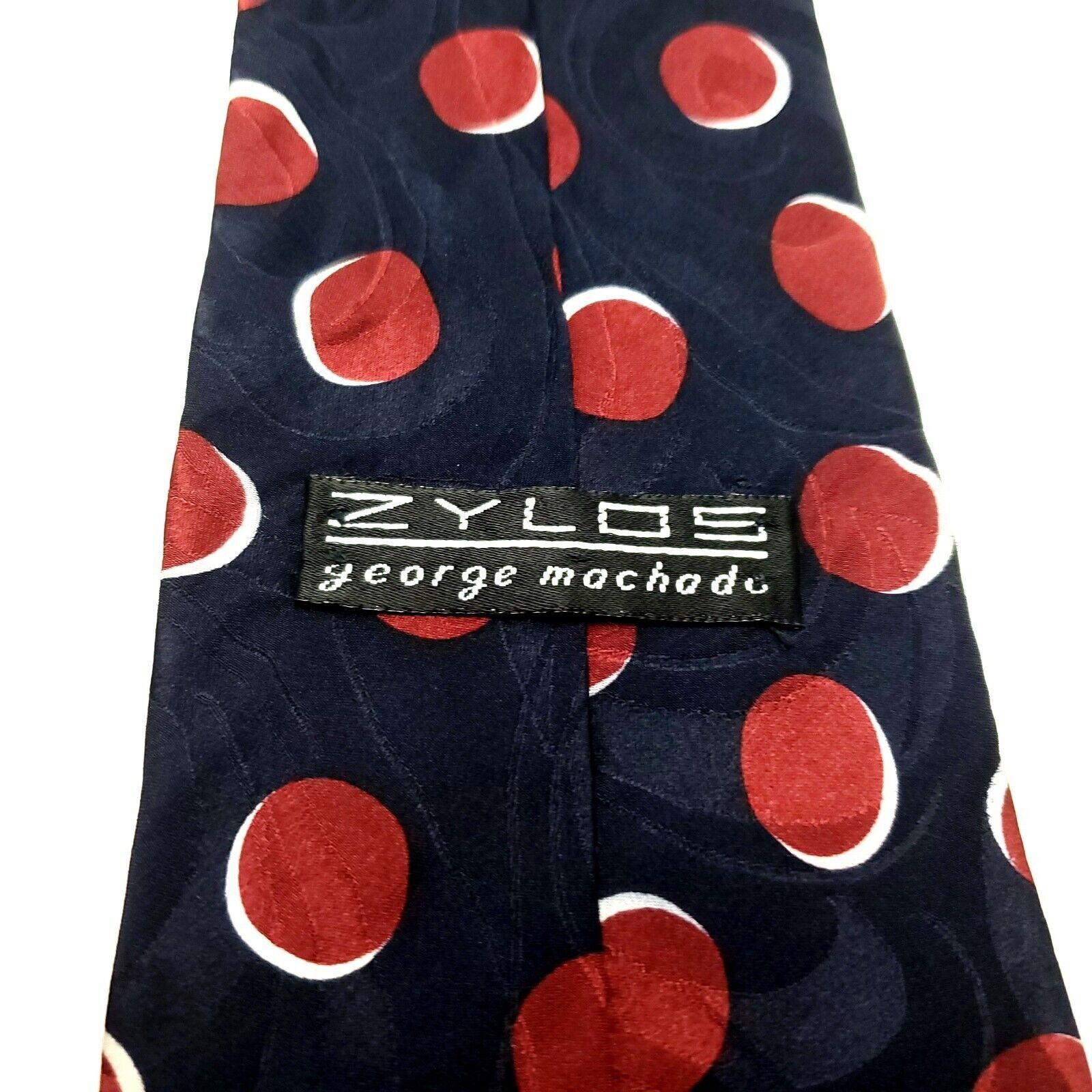 Zylos George Machado Zylos George Machado Silk Tie Blue Print Italian Wide Short Size ONE SIZE - 3 Thumbnail