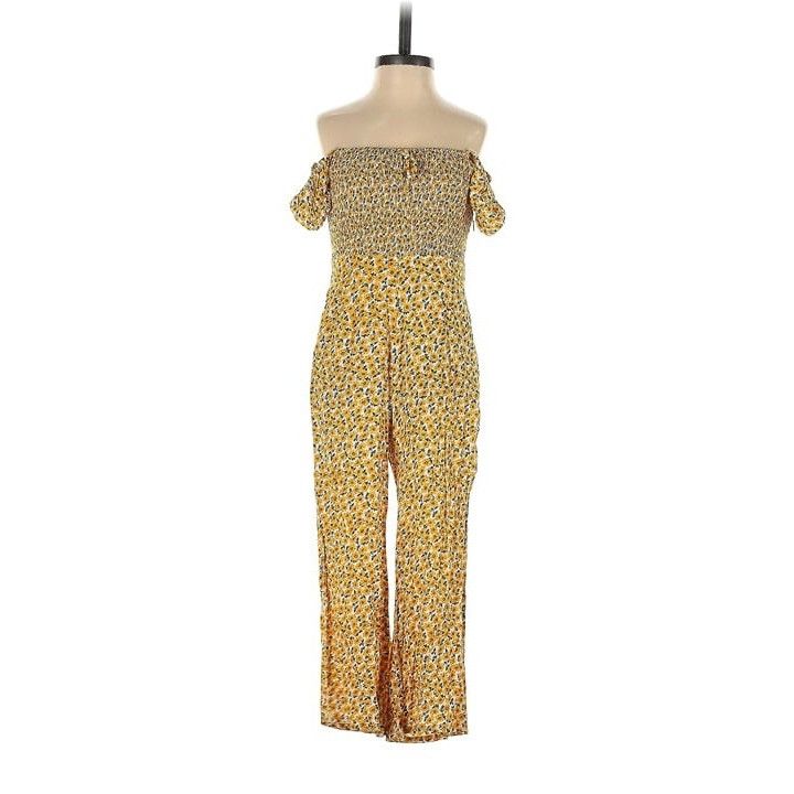 FAITHFULL Faithfull the Brand Lazlo Jumpsuit Boho Floral Smocked Puff Size 27" / US 4 / IT 40 - 8 Thumbnail