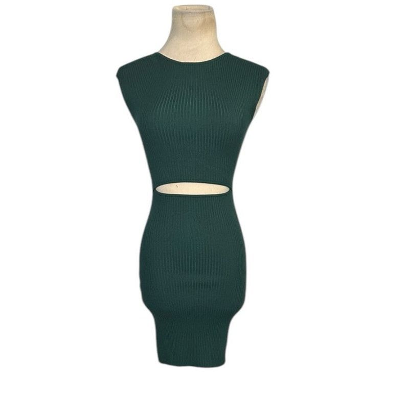 Aritzia Wilfred Green Cutout Bodycon Mini Dress size 2XS Size XXS / US 00 / IT 34 - 5 Thumbnail