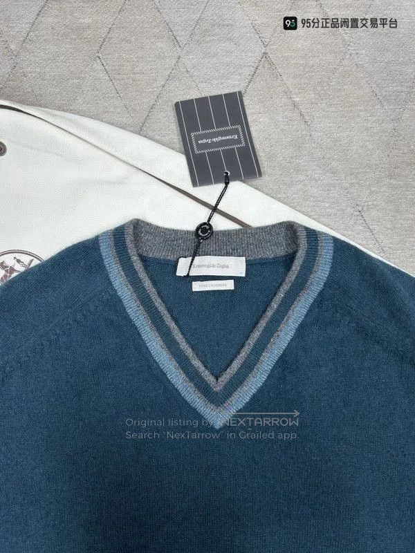 Ermenegildo Zegna Zegna Pure Cashmere Striped Sweater. Size US M / EU 48-50 / 2 - 2 Thumbnail