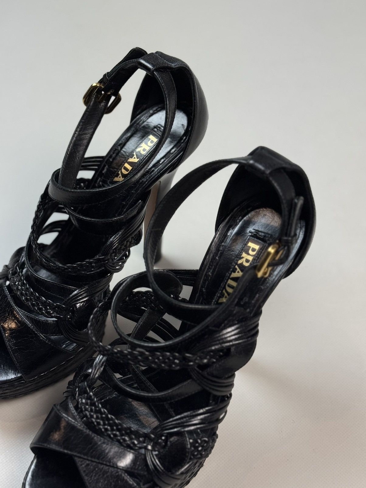 Prada Prada Ladies Black Leather Strappy Heels Shoes Size 41 Size US 10 / IT 40 - 21 Thumbnail
