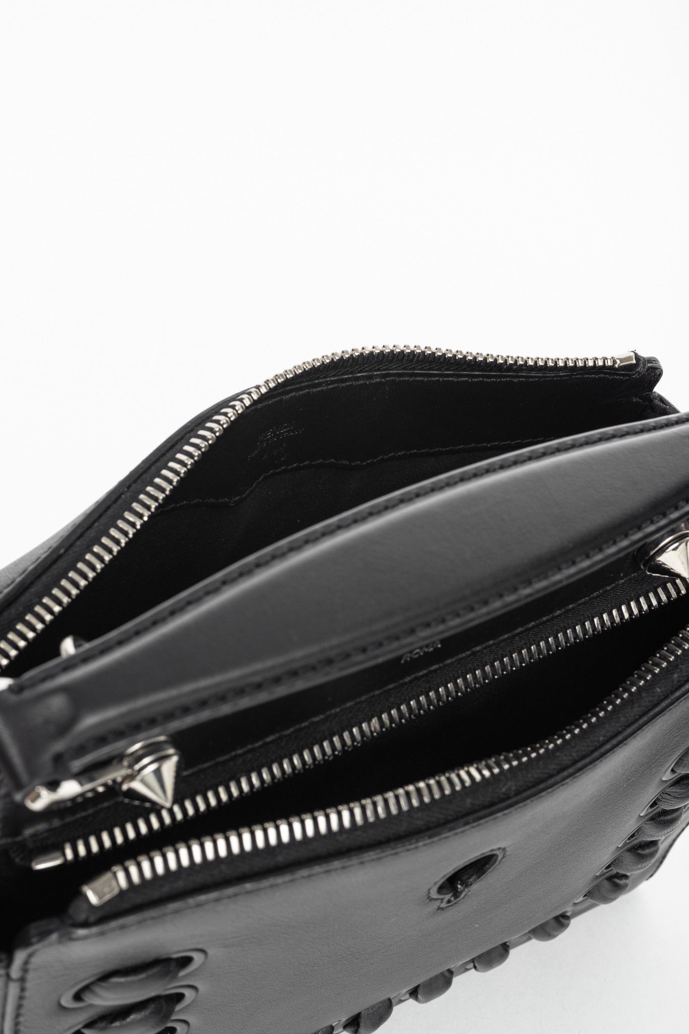 Fendi Fendi Dotcom Whipstitch Black Leather Satchel Size ONE SIZE - 12 Thumbnail