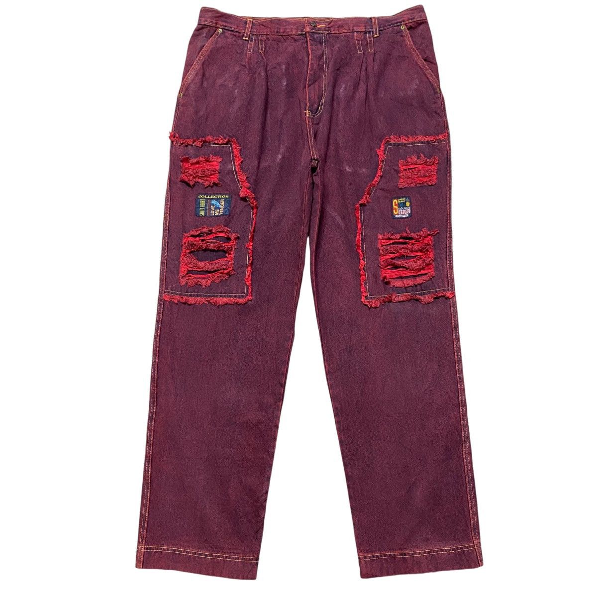 afb REPAIRED STUDDED BAGGY PANTS
