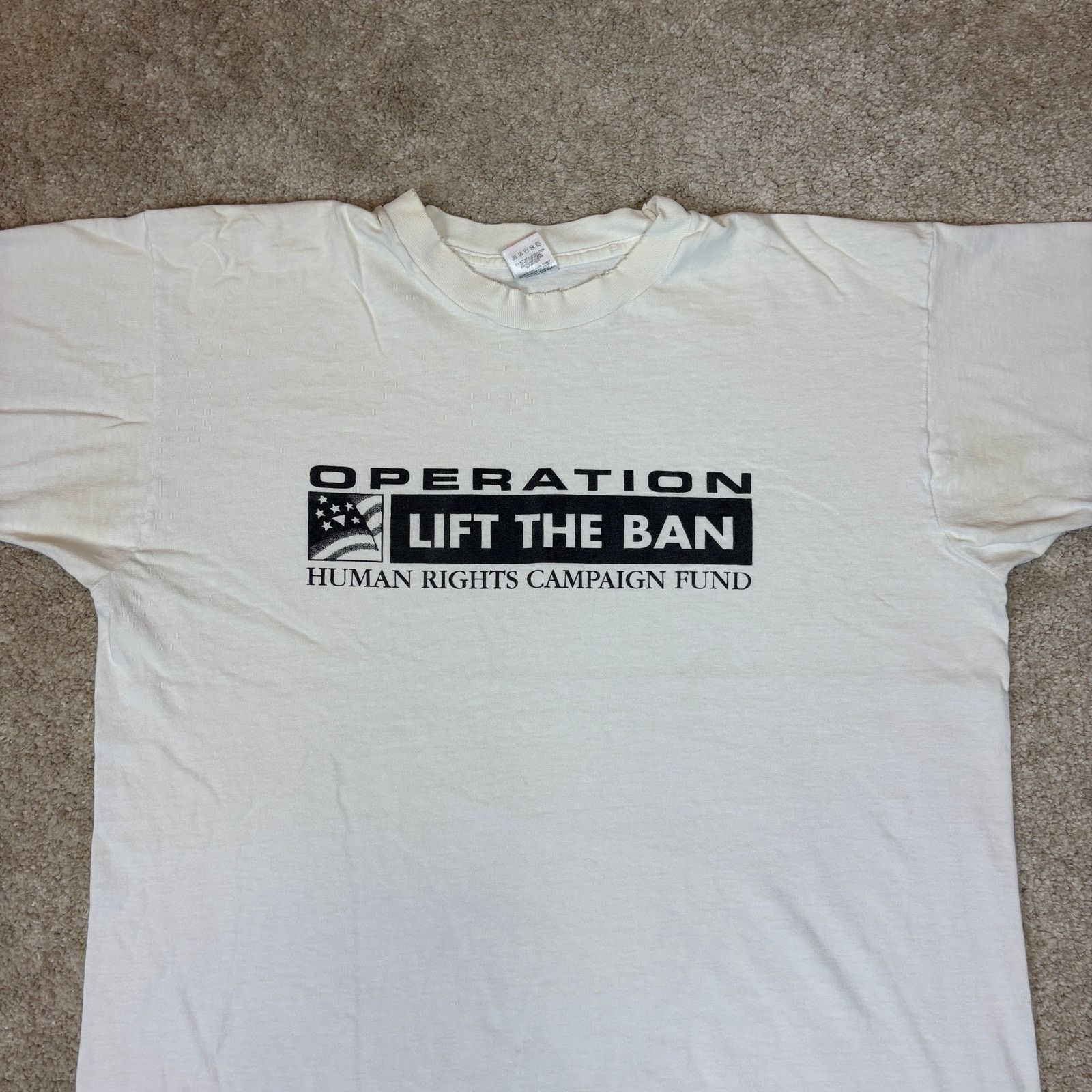 Fruit Of The Loom × Vintage VTG Operation Lift The Ban Human Rights Campaign Shirt XL Size US XL / EU 56 / 4 - 2 Thumbnail