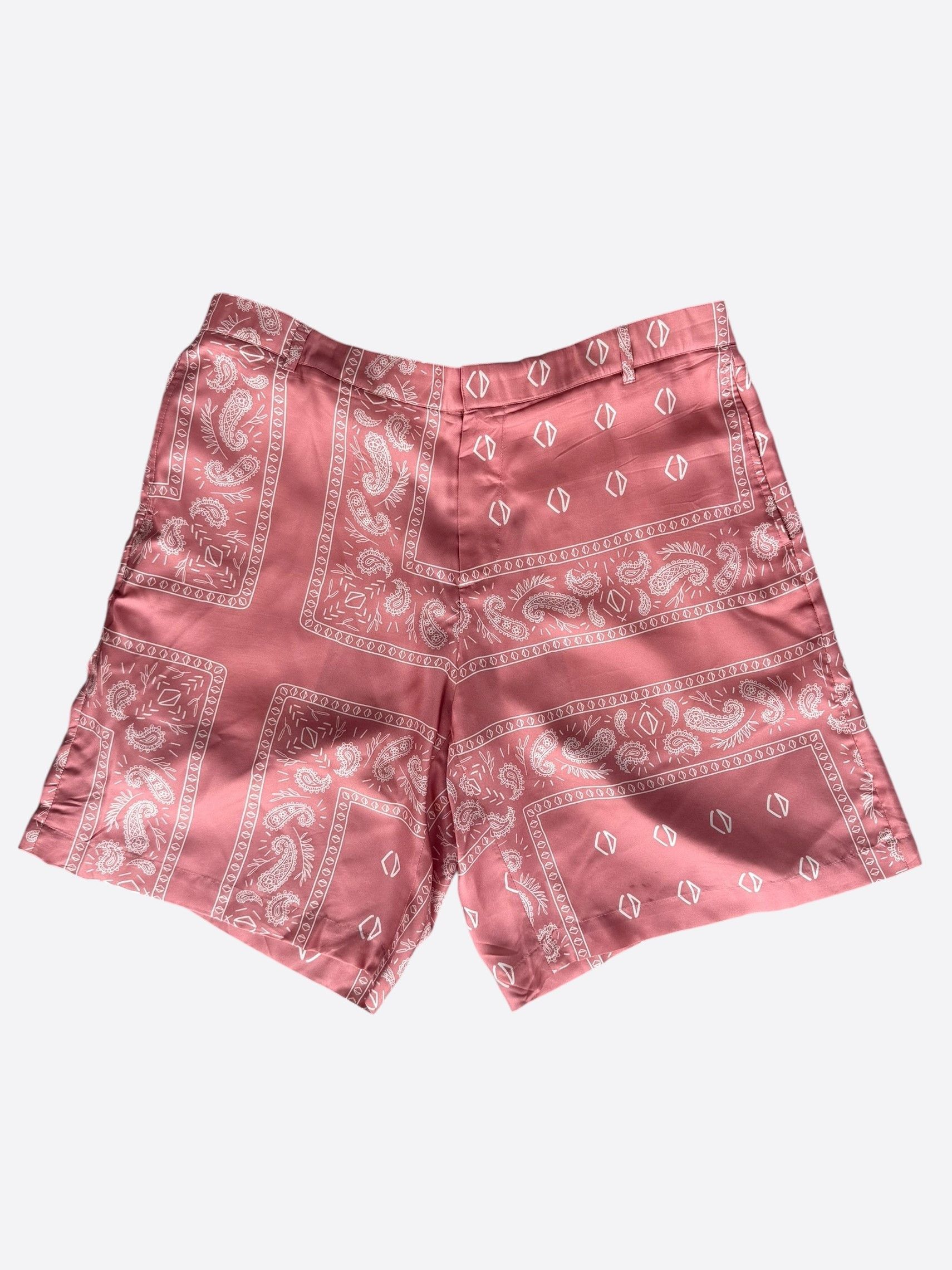 Dior Cactus Jack Pink & White Diamond Bandana Print Silk Shorts Size US 40 / EU 56 - 1 Thumbnail