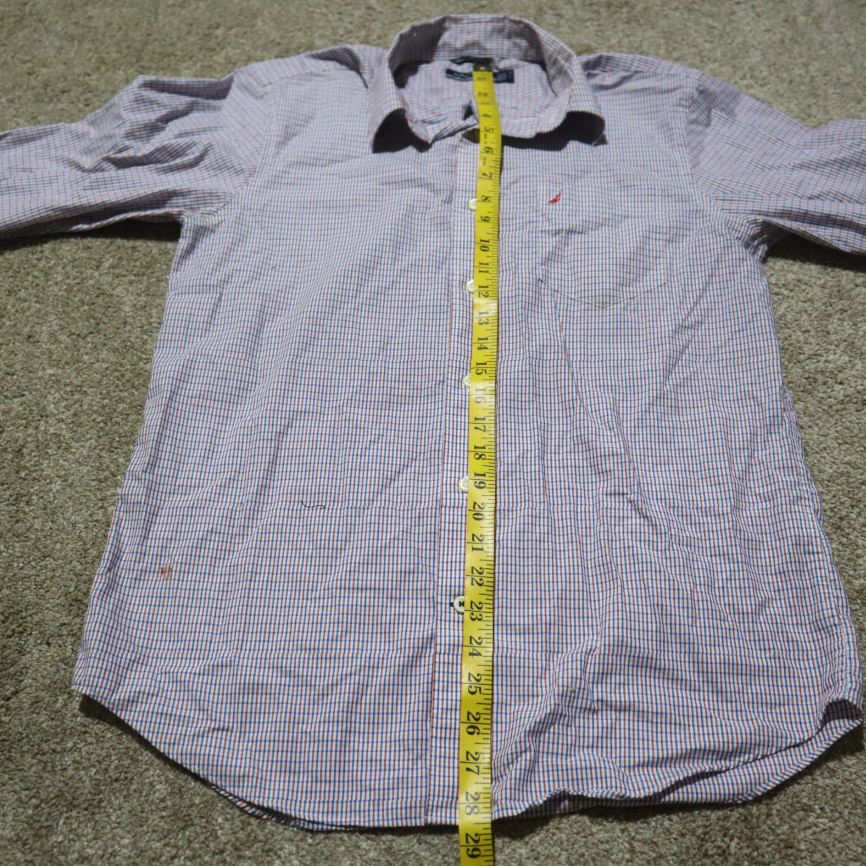 Nautica Nautica Button-Up Shirt Men M Plaid Blue Red White Casual Cotton long sleeve Button-Down Classic American Mens Medium Blue Size US M / EU 48-50 / 2 - 6 Thumbnail