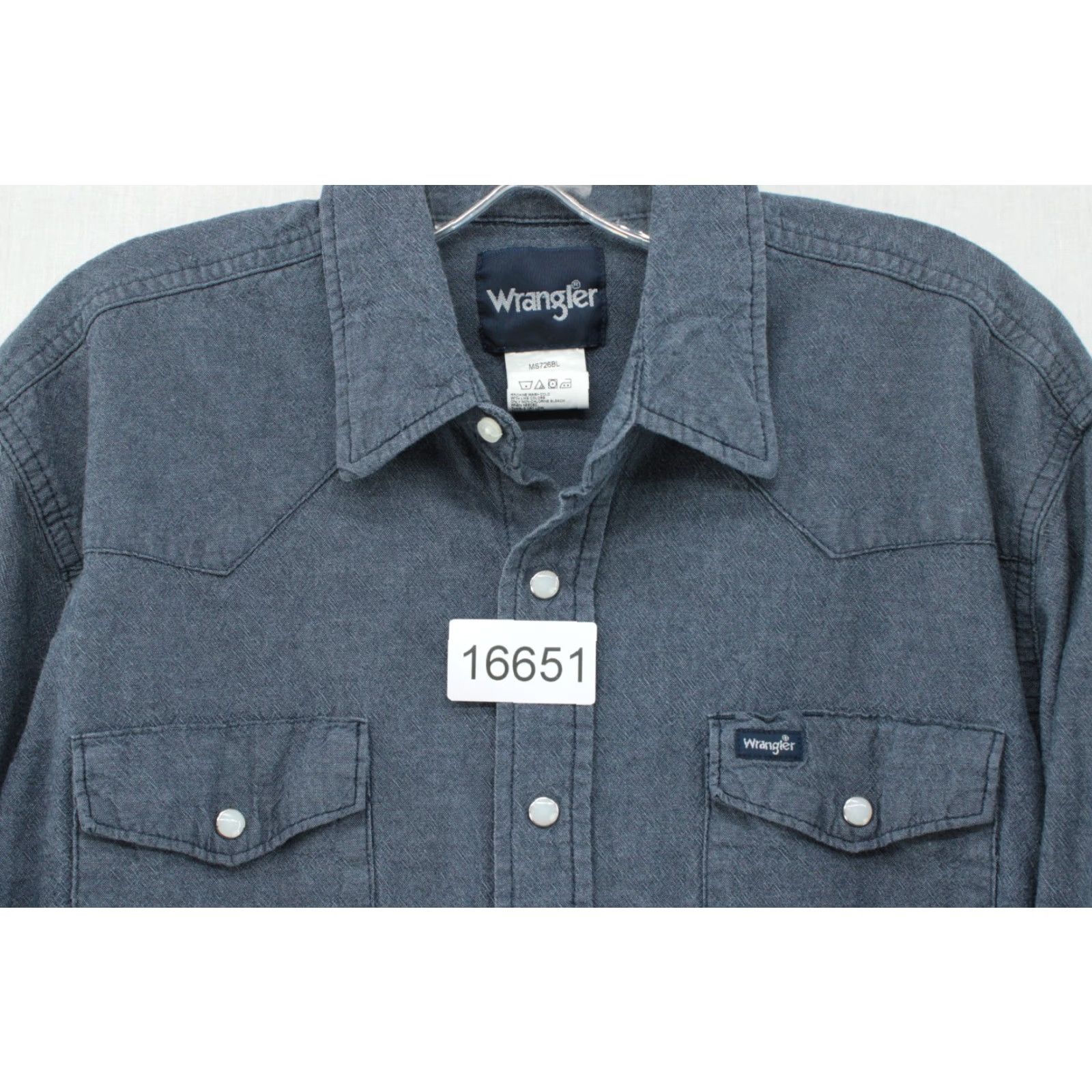 Wrangler VINTAGE Wrangler Western Pearl Snap Shirt Men's Large Blue Long Sleeve Ranch Cowboy Size US L / EU 52-54 / 3 - 8 Thumbnail