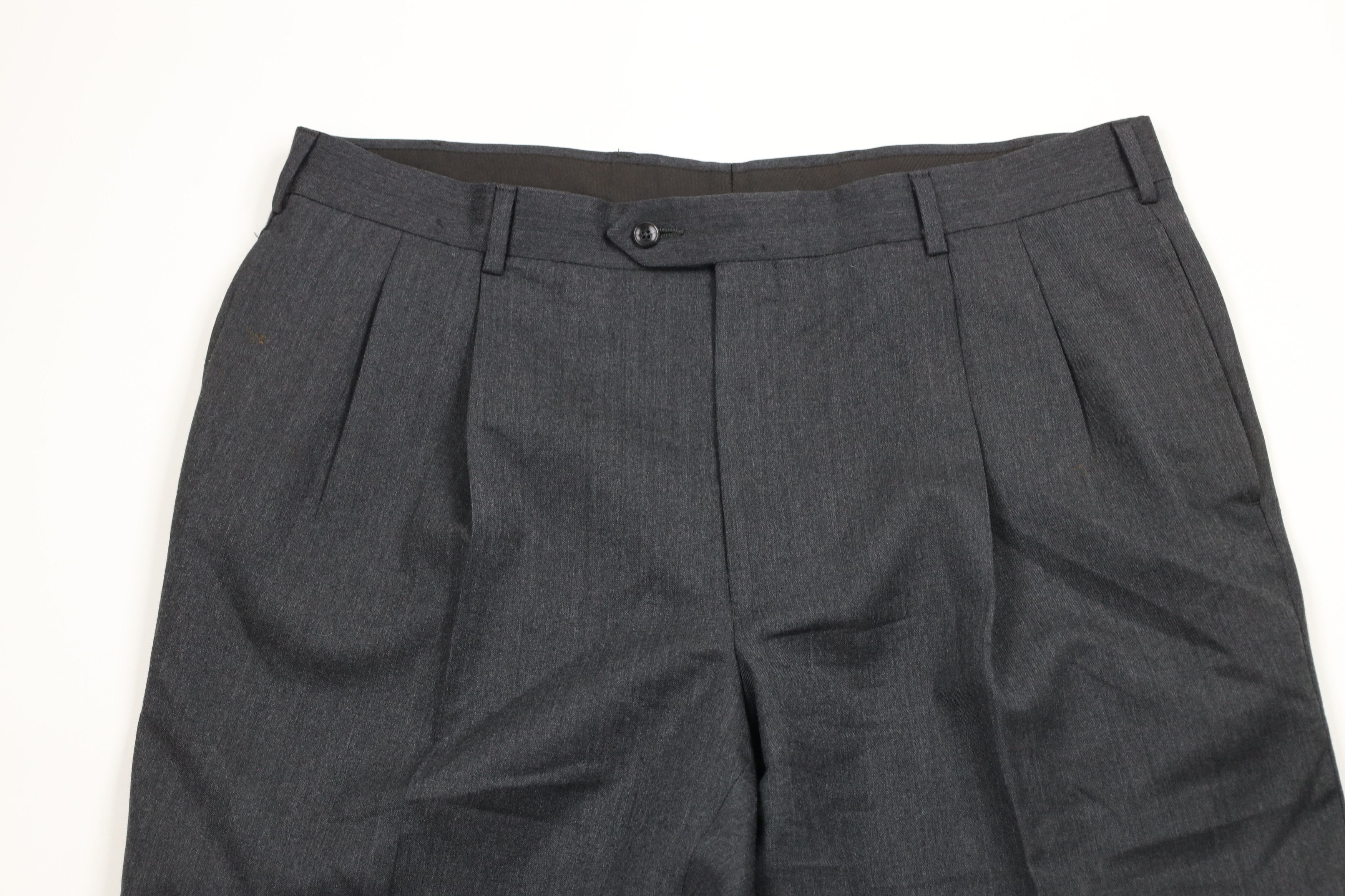 Jos. A. Bank × Vintage Vintage Jos A Bank Cuffed Wool Cashmere Chino Pants Gray Size US 36 / EU 52 - 2 Thumbnail