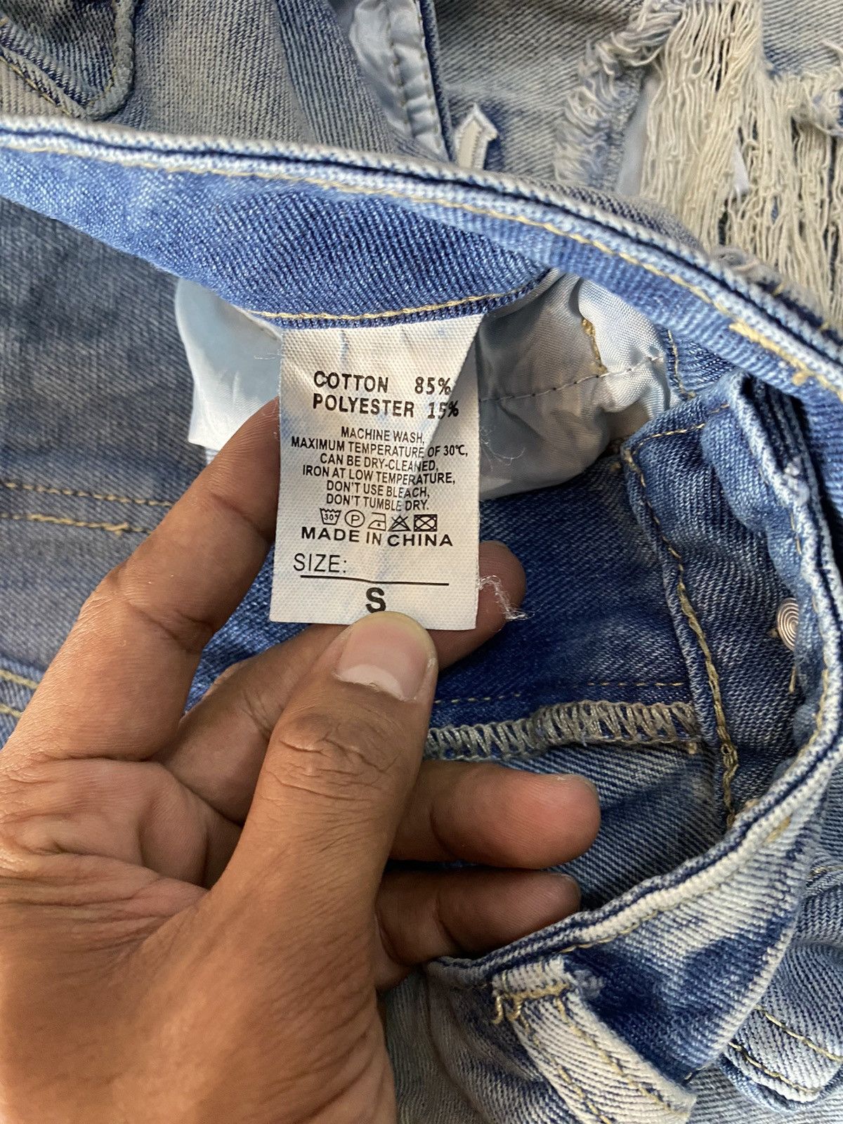Japanese Brand Y2k Letter Embroidery Street Style Ripped Denim Pants Size US 30 / EU 46 - 11 Thumbnail