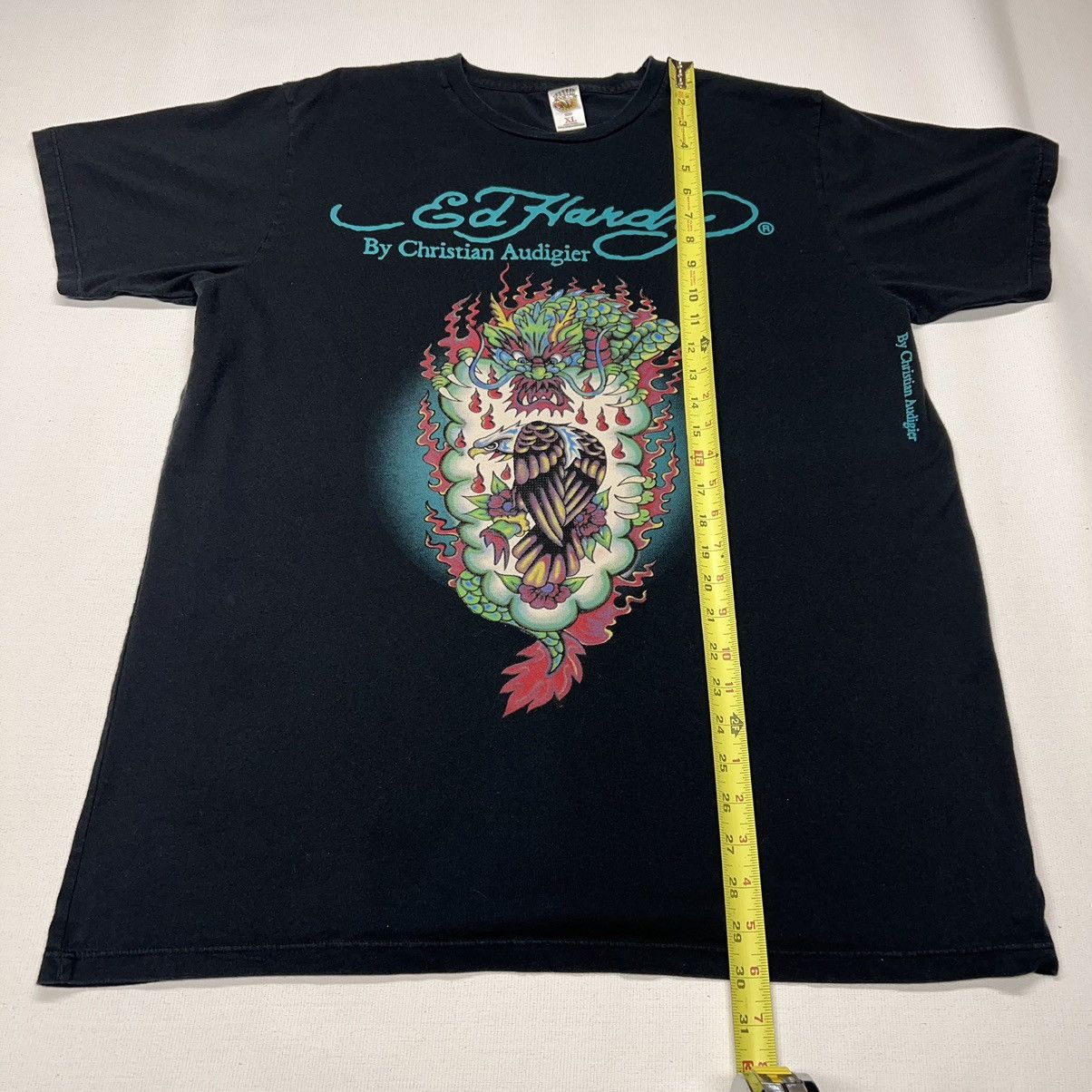 Ed Hardy × Vintage Ed Hardy Tee Shirt Black Dragon Eagle Christian Audigier Size US XL / EU 56 / 4 - 15 Thumbnail
