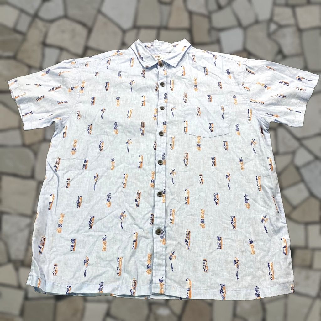 Vintage VINTAGE Kahala Shirt Mens Adult Large Blue Floral Hawaiian Linen Button Up Casual Size US L / EU 52-54 / 3 - 1 Thumbnail