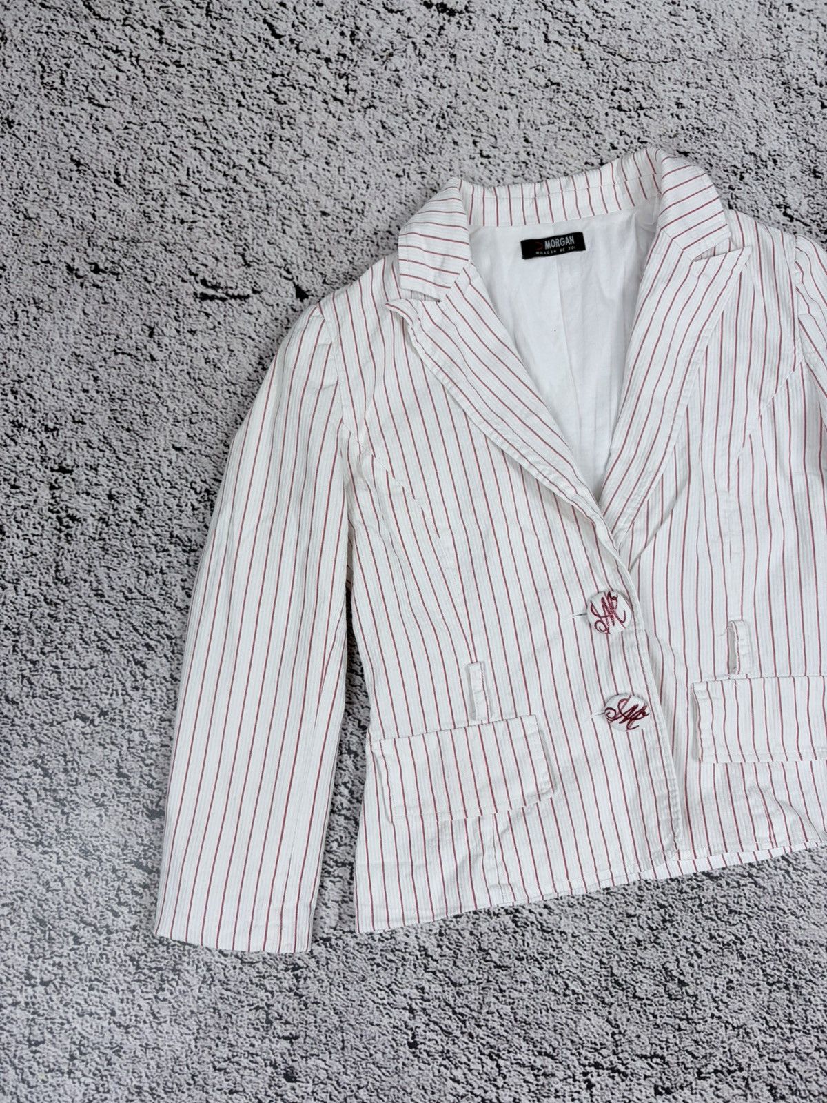 Morgan De Toi Vtg Morgan De Toi Pinstripe Blazer Y2K Office Siren Jacket Size S / US 4 / IT 40 - 2 Thumbnail