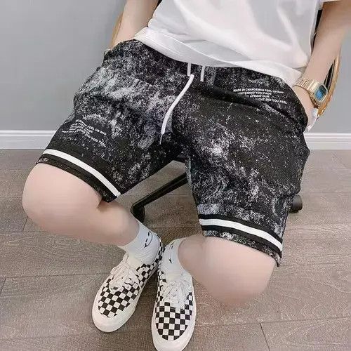 Japanese Brand 20SS Indigo Union Japan Black Splash Jersey Shorts Size US 32 / EU 48 - 2 Thumbnail
