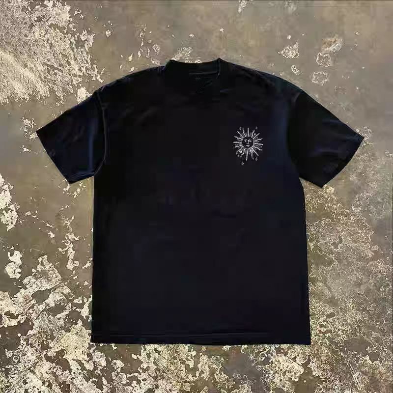Vintage Black washed retro sun print t-shirt Size US M / EU 48-50 / 2 - 2 Thumbnail