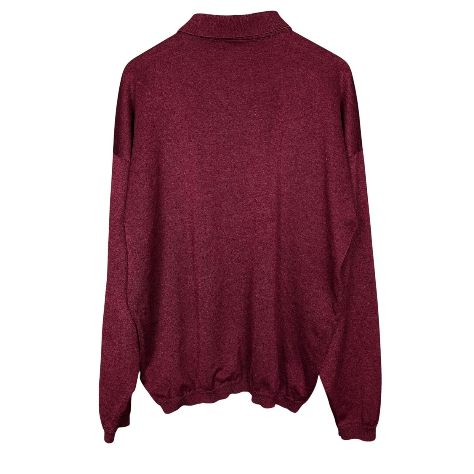 St. Croix Vtg St. Croix Knits Dark Red Long Sleeve Polo Shirt XLT Long Size US XL / EU 56 / 4 - 2 Thumbnail