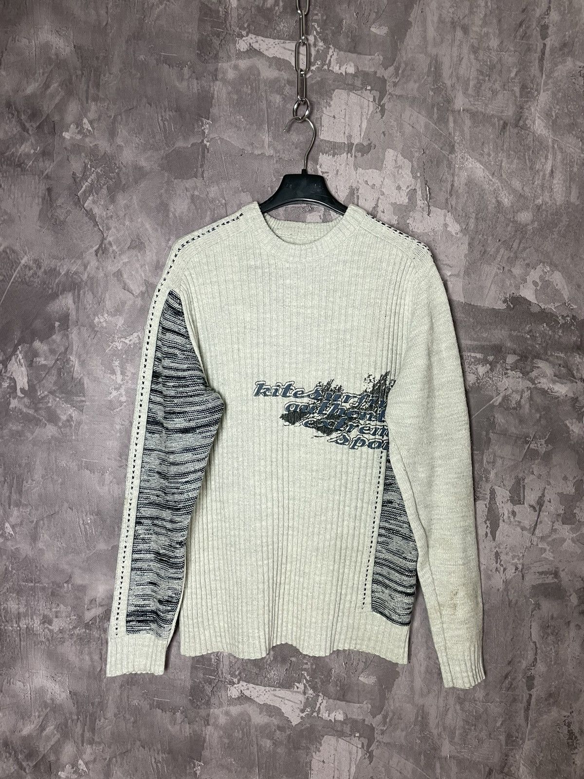 Tribal Streetwear × Vintage Y2K VTG 2000s Japanese 3D Striped Knit Sweater Size US M / EU 48-50 / 2 - 1 Thumbnail