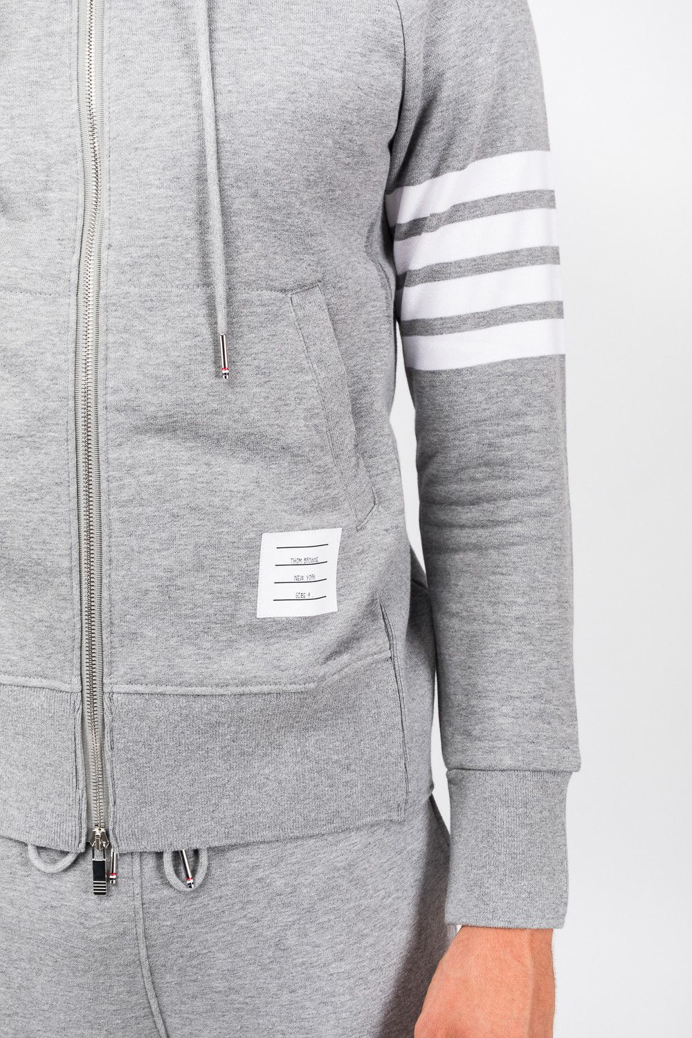 Thom Browne o1s22i1n1124 4-Bar Zip-up Hoodie in Grey Size US L / EU 52-54 / 3 - 7 Thumbnail