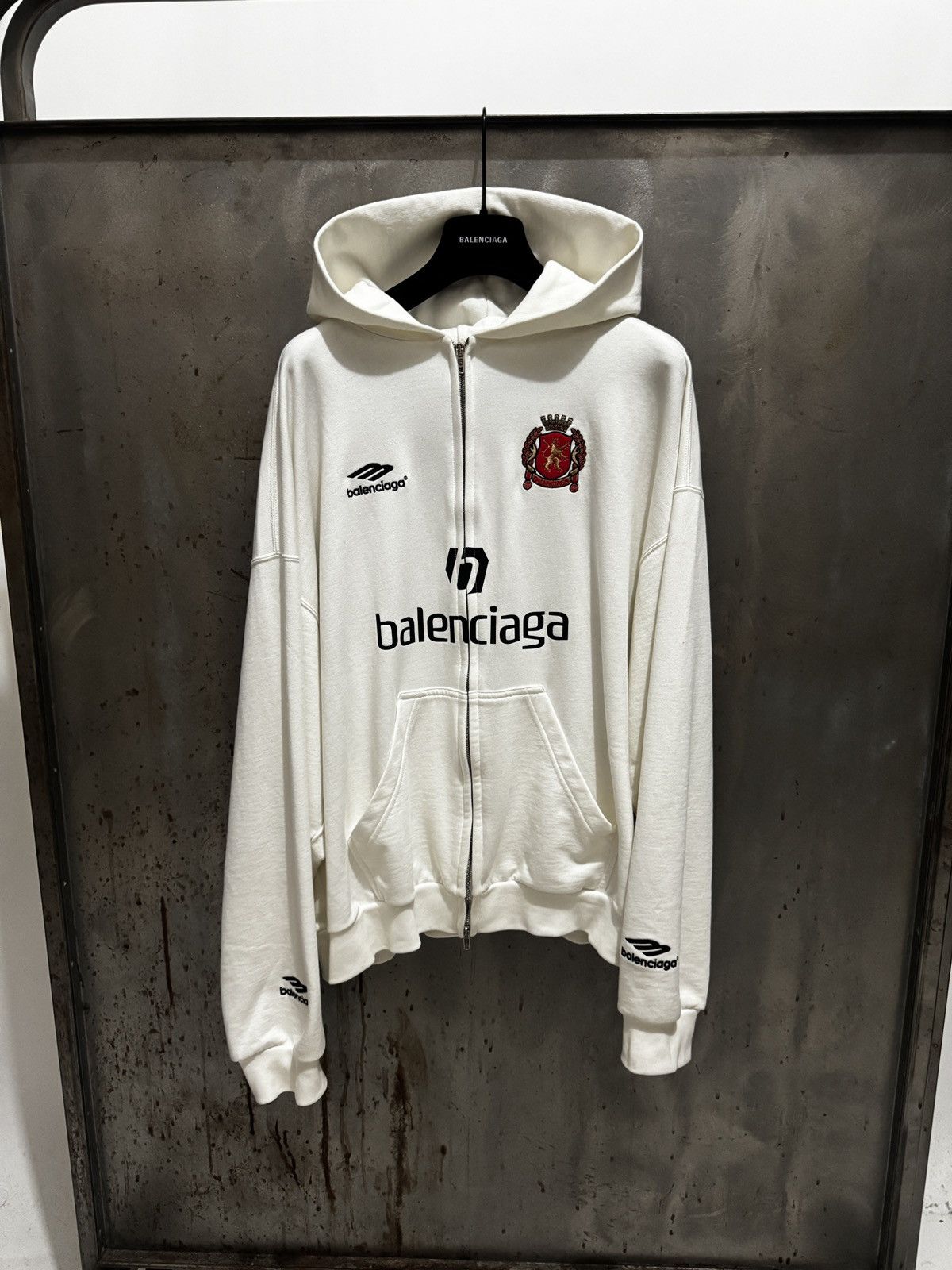 Balenciaga Soccer Hoodie White | Grailed