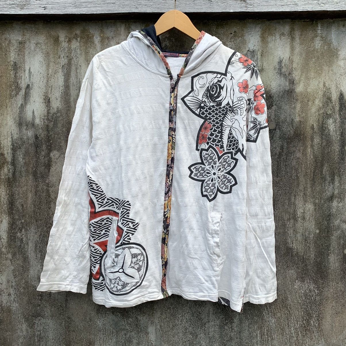 Japanese Brand VINTAGE JAPANESE TRADITIONAL SUKAJAN KOI ZIPHOODIE Size US L / EU 52-54 / 3 - 1 Thumbnail