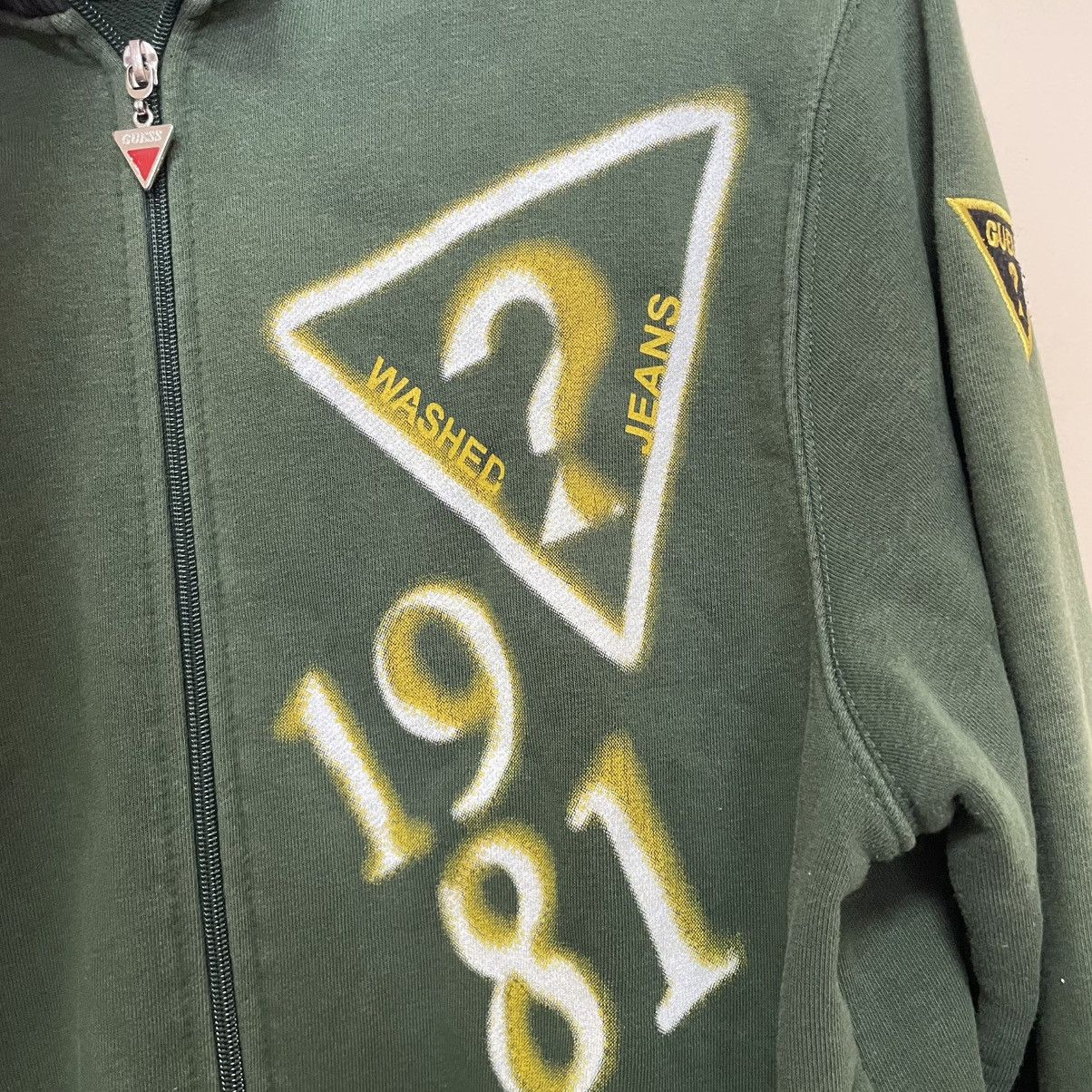 Georges Marciano × Guess × Vintage 80s Guess Marciano green zip sweatshirt bomber jacket Size US XL / EU 56 / 4 - 4 Thumbnail