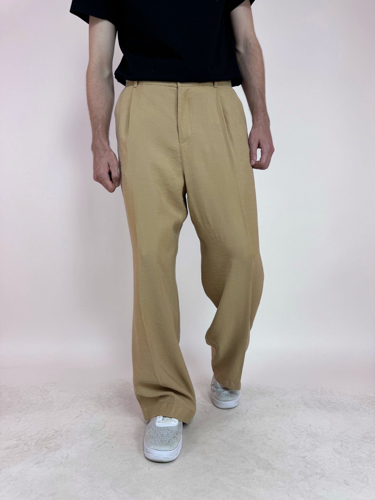 Zara Upcycled ZARA Pleated Trousers Viscose Pants wide legs sz 32 Size US 32 / EU 48 - 2 Thumbnail