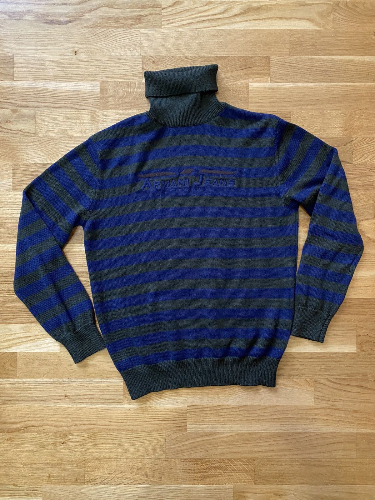 Armani Armani Jeans Vintage Wool Turtleneck Sweater Mens L Green Size US L / EU 52-54 / 3 - 1 Thumbnail