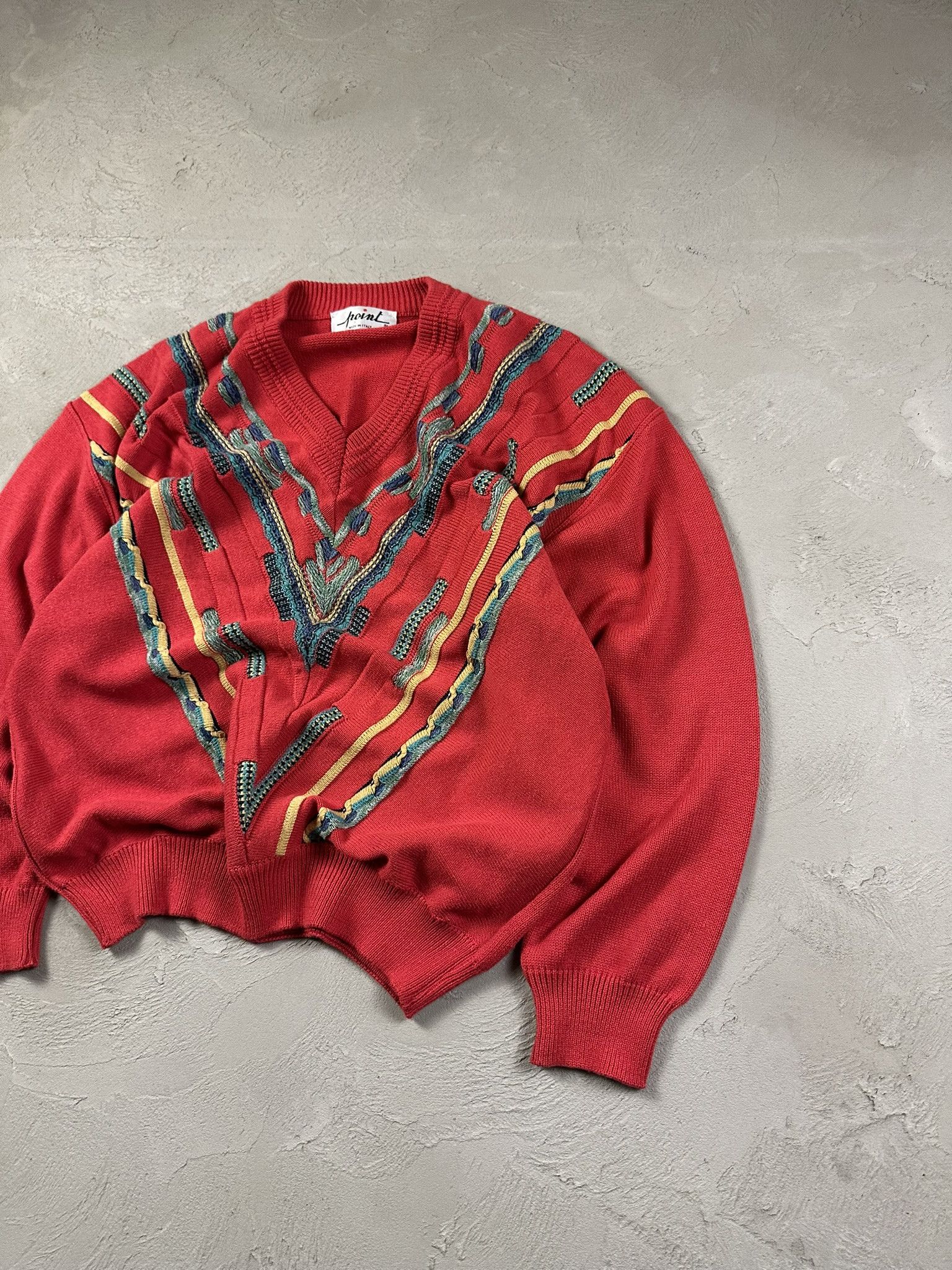 Vintage 80s Vintage Italian 3D Cable Oversized Boxy Sweater Size US M / EU 48-50 / 2 - 3 Thumbnail