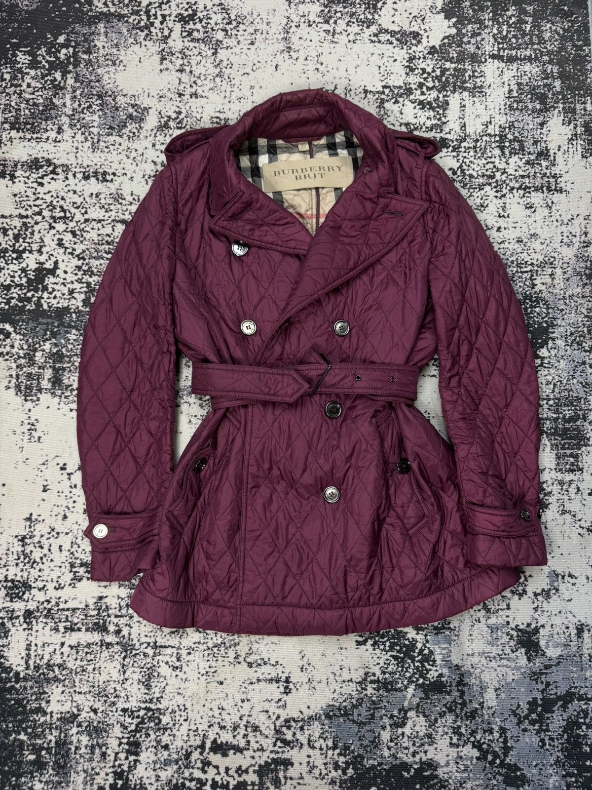 Burberry Burberry Puffer Jacket full pattern Purple Womens XL Size US XL / EU 56 / 4 - 1 Thumbnail