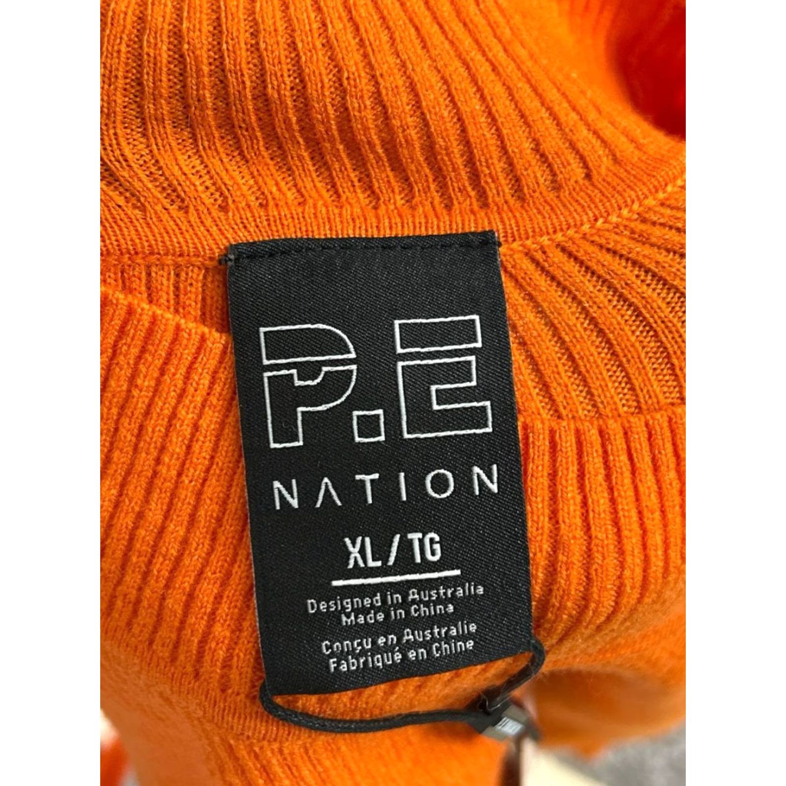 P.E Nation P.E Nation Sweater Womens XL Orange White Wool Knit Pullover Posture Pullover Winter Casual Size XL Womens Size XL / US 12-14 / IT 48-50 - 3 Thumbnail