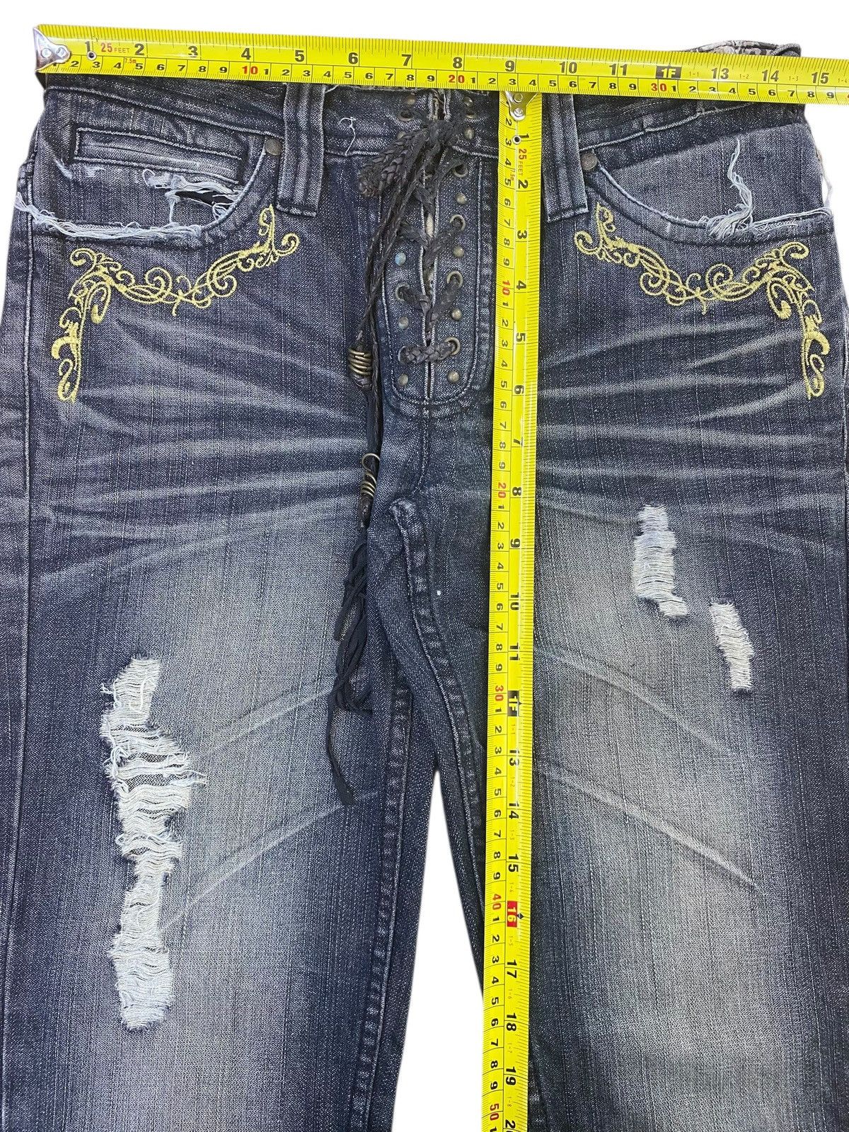 Japanese Brand Japanese Brand Light Wash Ripped Style Flare Jeans Size US 29 - 6 Thumbnail