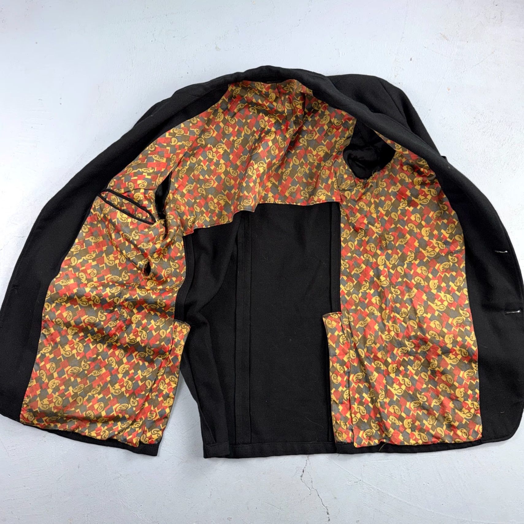 Vintage VTG Mens 1950s 1960s Suit Jacket Coat Blazer Rockabilly Wool Union Black 36R Size 36R - 2 Thumbnail