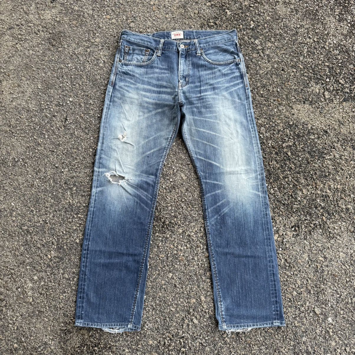 Edwin VINTAGE EDWIN FADED RIPPEP JEAN DENIM PANTS Size US 36 / EU 52 - 1 Thumbnail