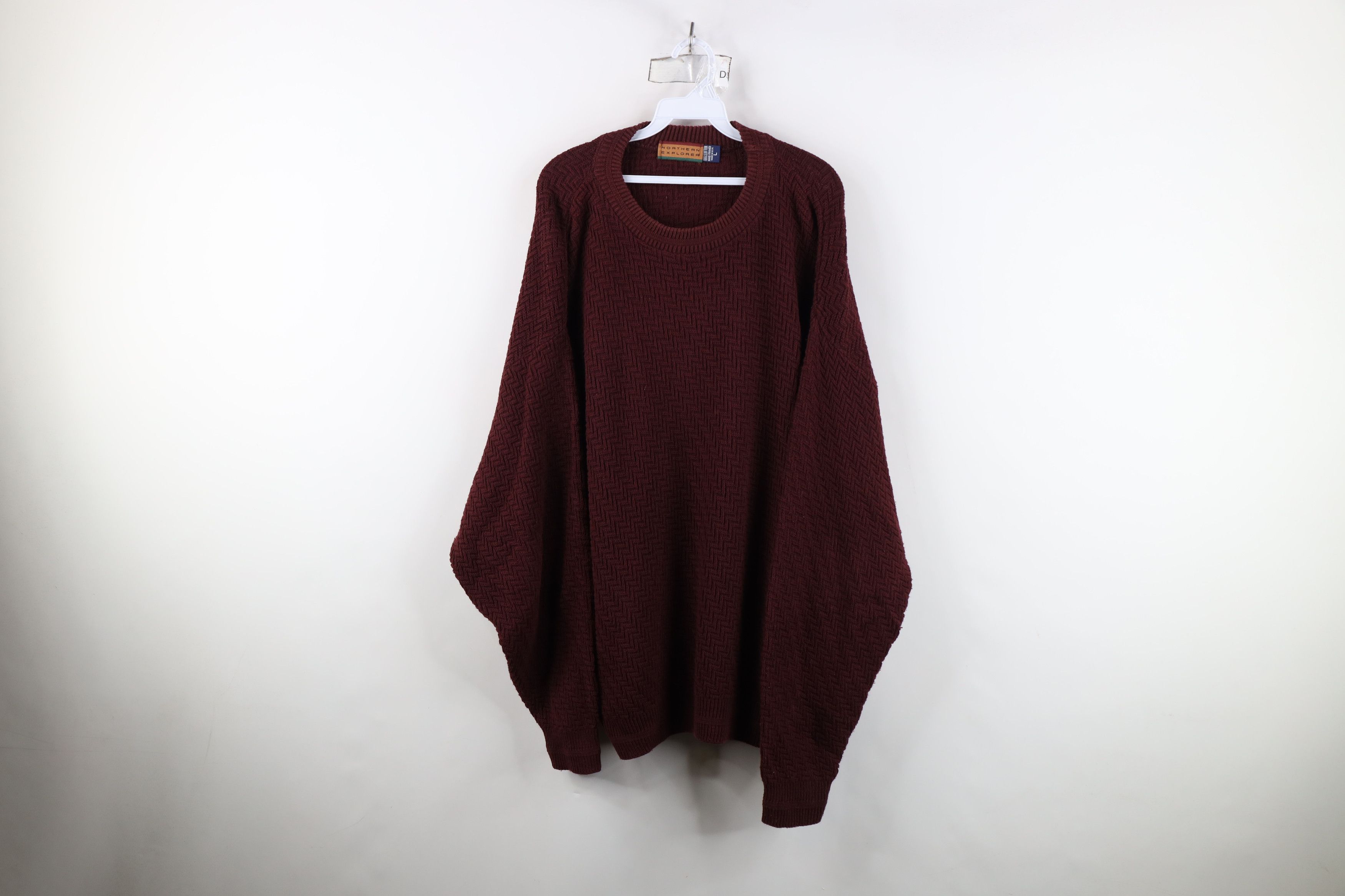 Vintage Vintage 90s Streetwear Zig Zag Knit Crewneck Sweater USA Size US L / EU 52-54 / 3 - 1 Thumbnail