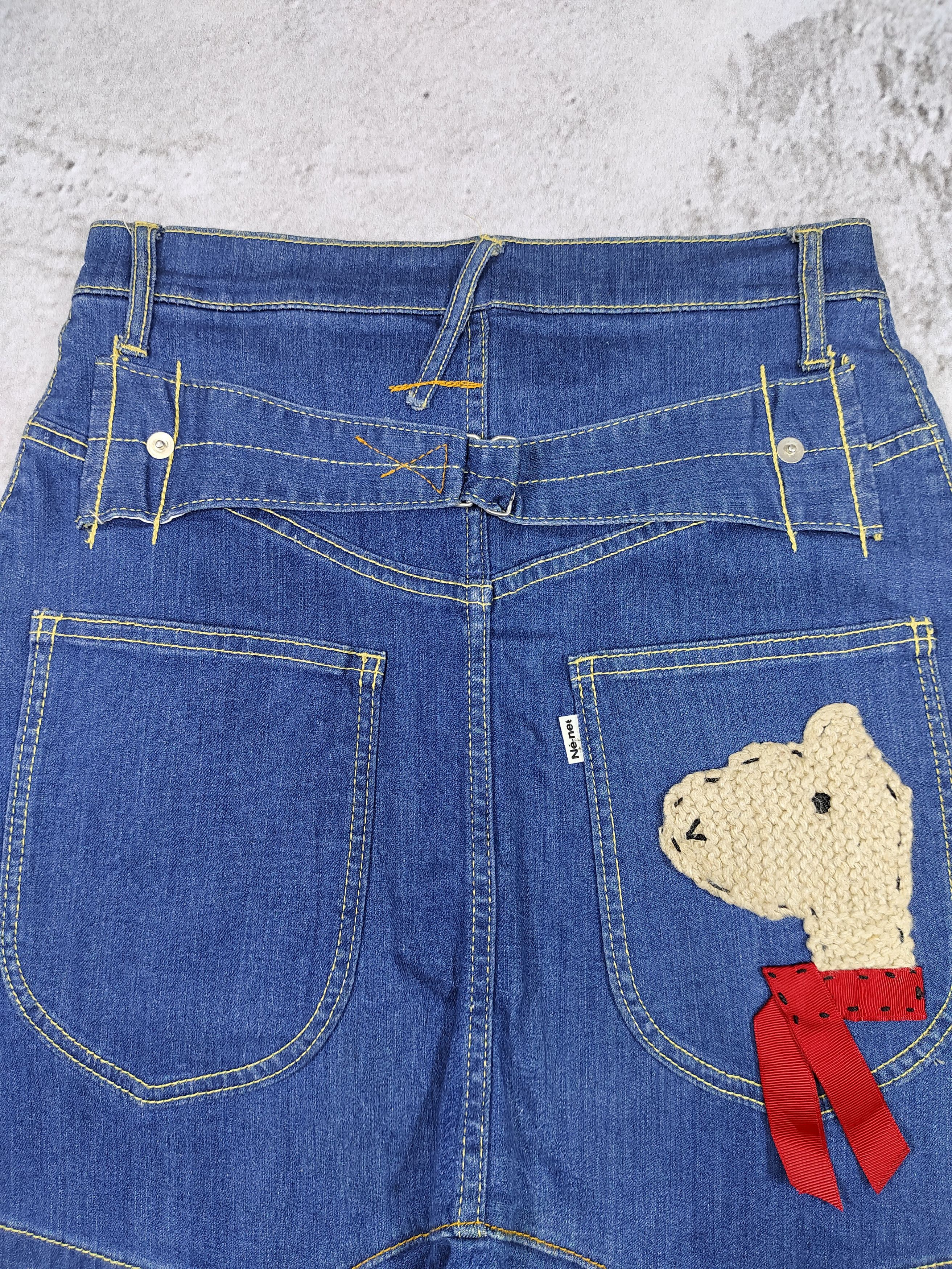 Ne-Net 00s Ne-Net- Bear Loop Embroidery Pocket Denim Short Size 29" - 4 Thumbnail