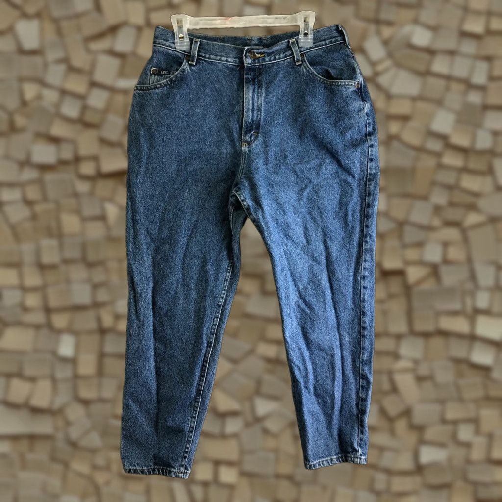 Lee Lee Jeans High Rise Mom Womens Size 16 Petite Medium Wash Blue Denim Jeans Men's? Size 38" / US 16 / IT 52 - 1 Thumbnail