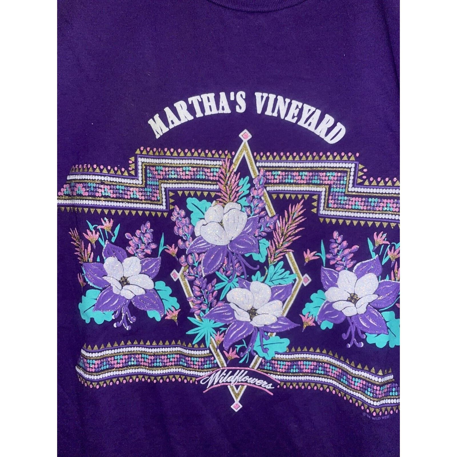 Jerzees Vintage Marthas Vineyard Shirt Wildflowers 90s Tee VTG M Size US M / EU 48-50 / 2 - 6 Thumbnail