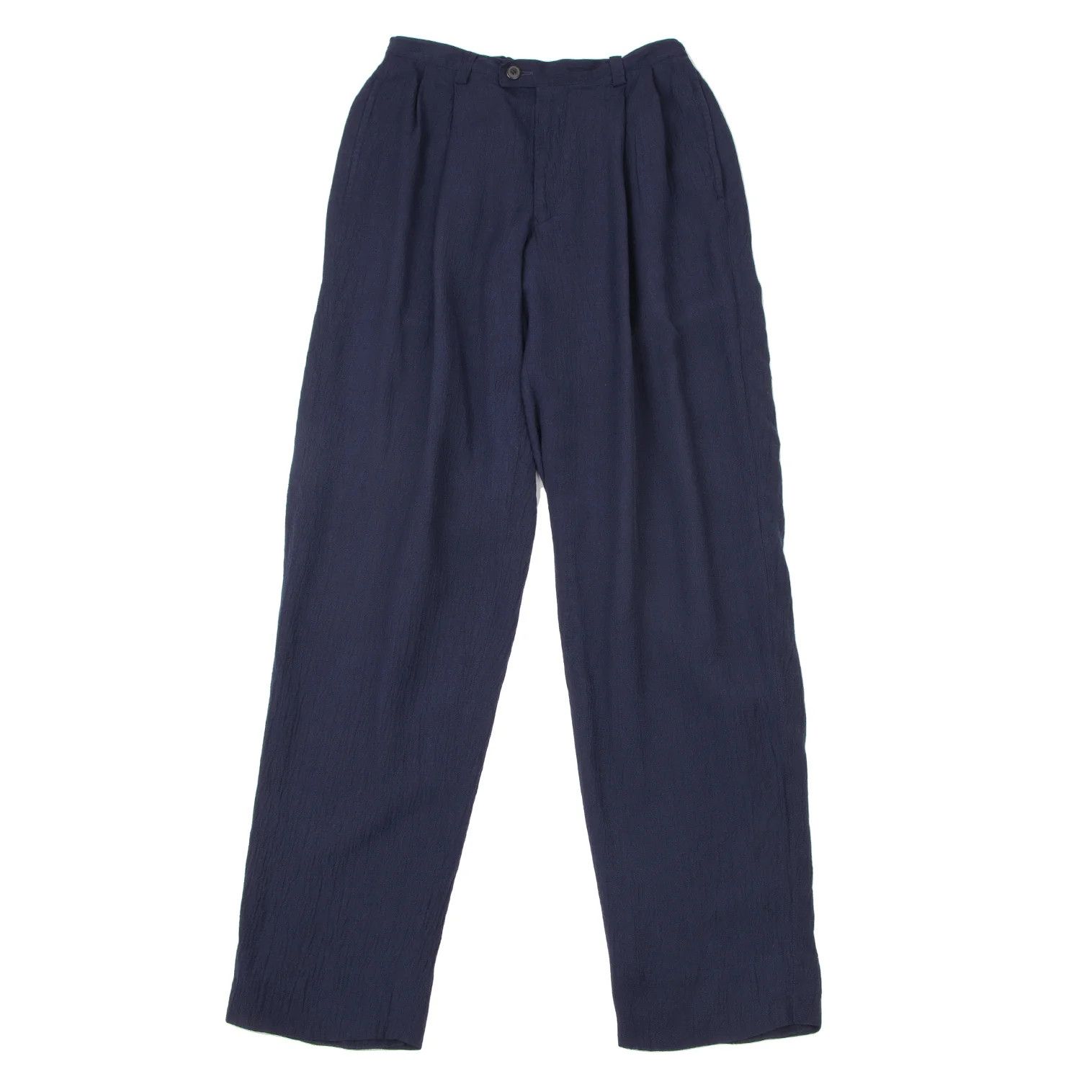 Issey Miyake Indigo Dyed Two-Tuck Pants L-XL in Dark Blue Size US 36 / EU 52 - 1 Thumbnail
