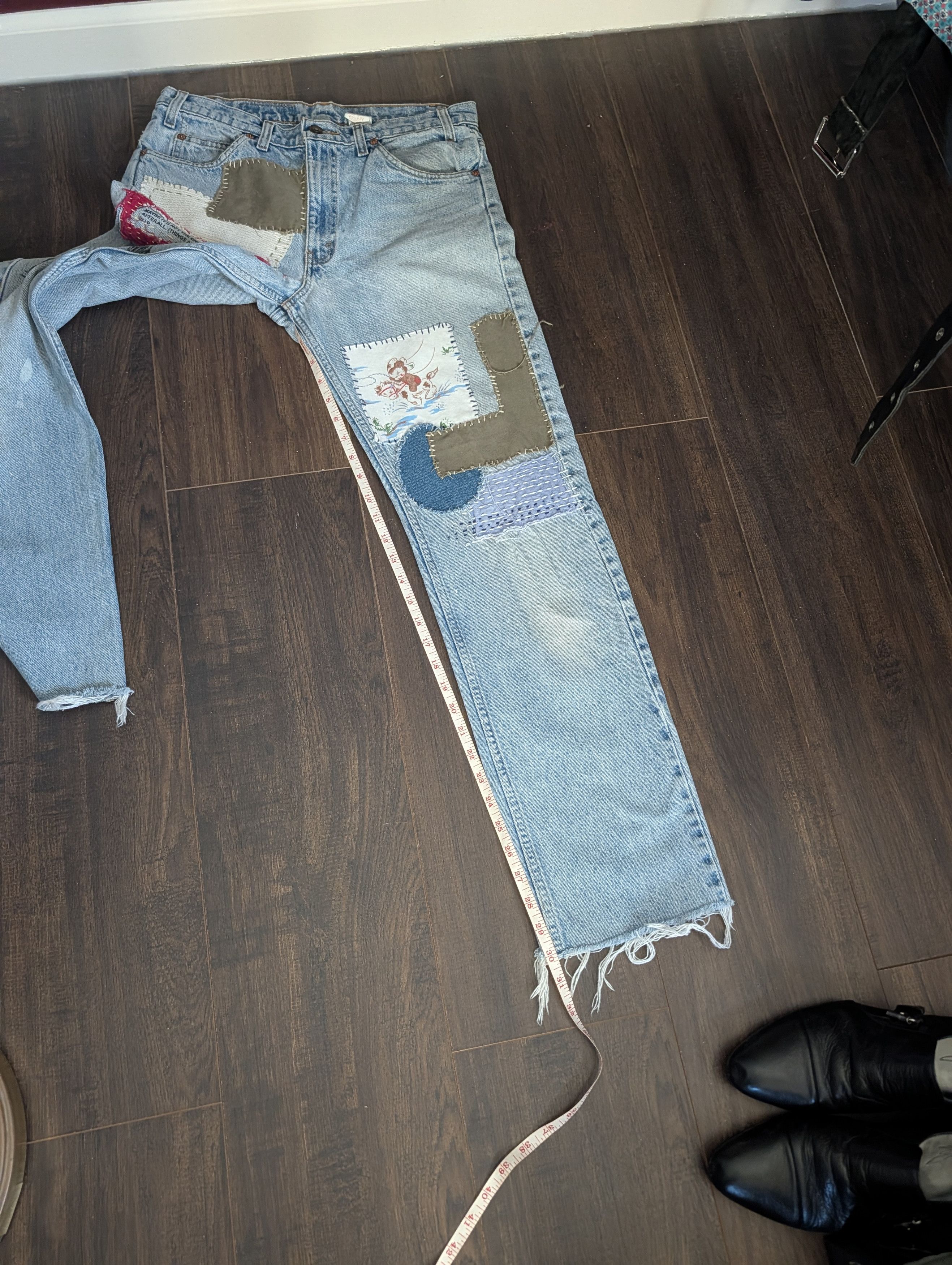 basketcase gallery x Levi's custom patched printed 505 orange tab jeans Size US 30 / EU 46 - 20 Thumbnail
