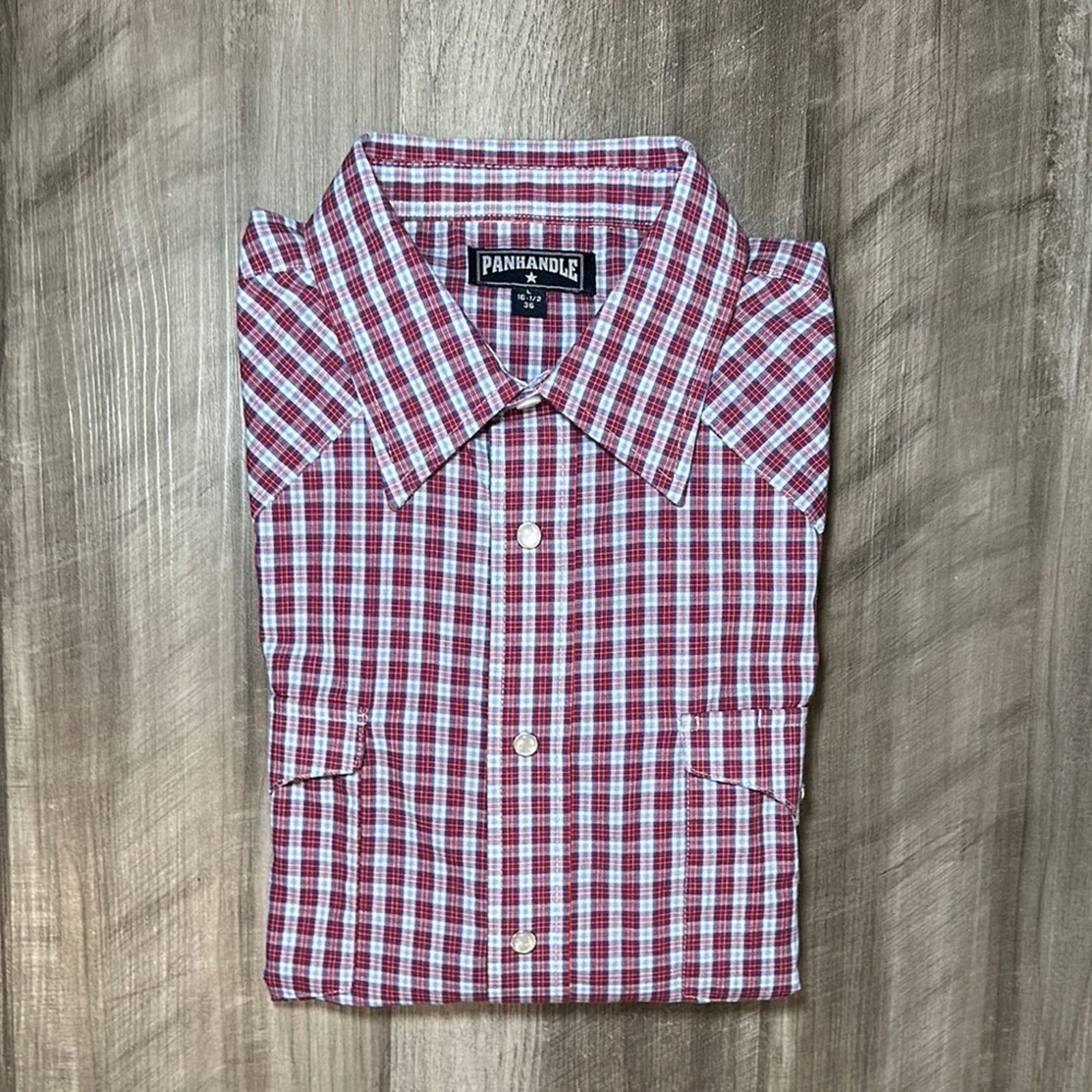 Panhandle Slim Panhandle Western Plaid Long Sleeve Pearl Snap - Large Size US L / EU 52-54 / 3 - 1 Thumbnail