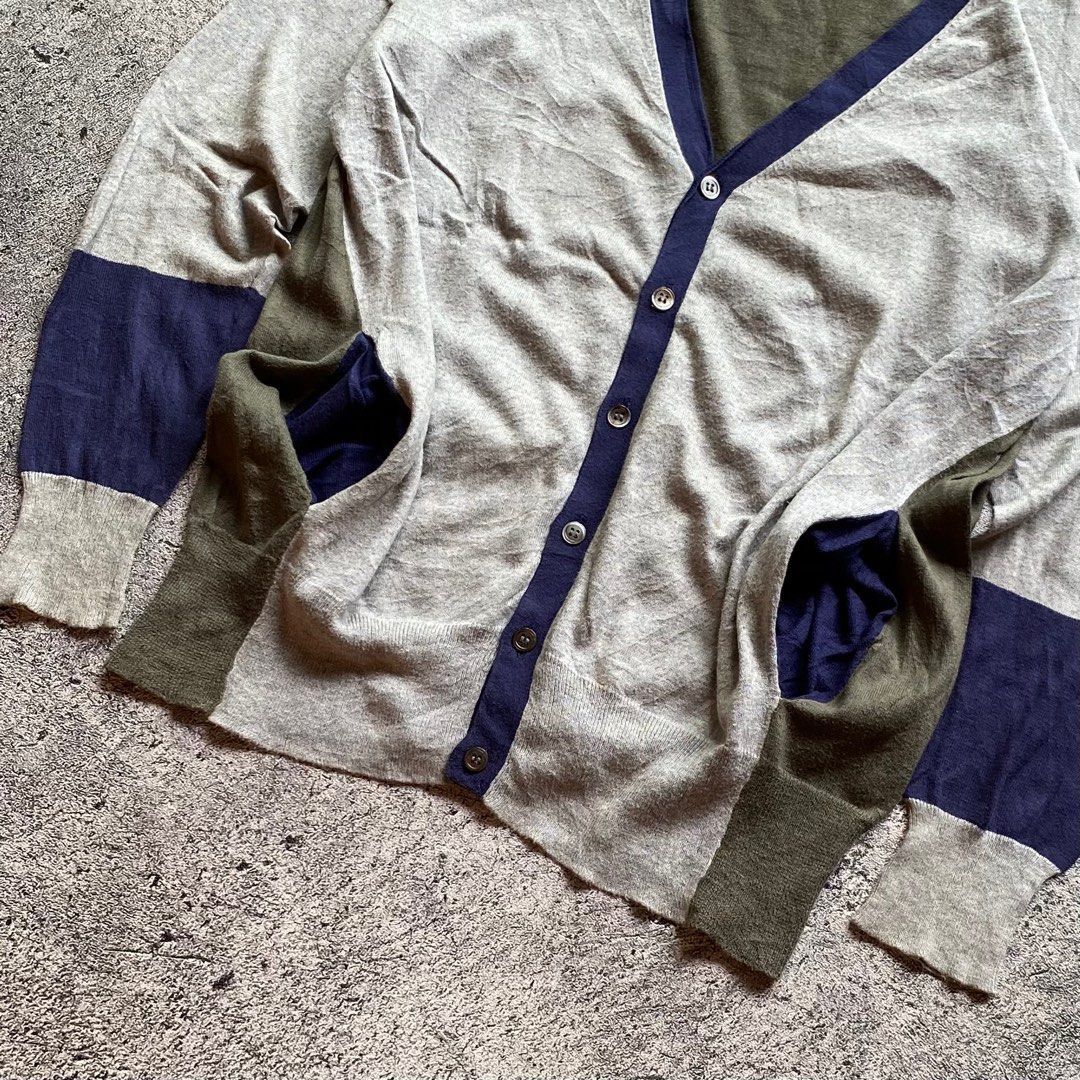 Issey Miyake × Japanese Brand × Zucca Zucca Tri Tone Cardigan Size US M / EU 48-50 / 2 - 4 Thumbnail