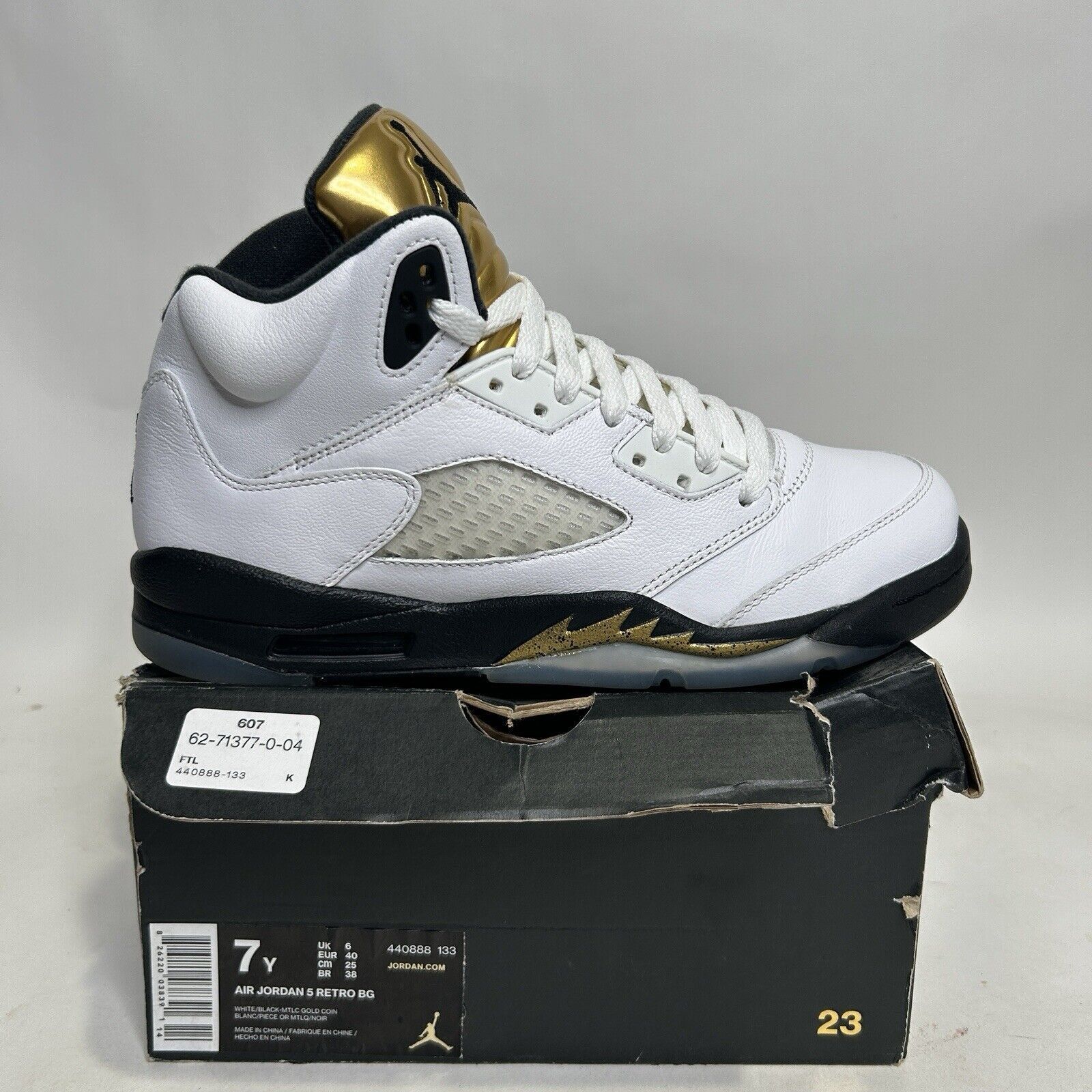 Other Nike Air Jordan 5 Retro BG Olympic “Gold Coin” 2024 Size US 8.5 / IT 38.5 - 4 Thumbnail