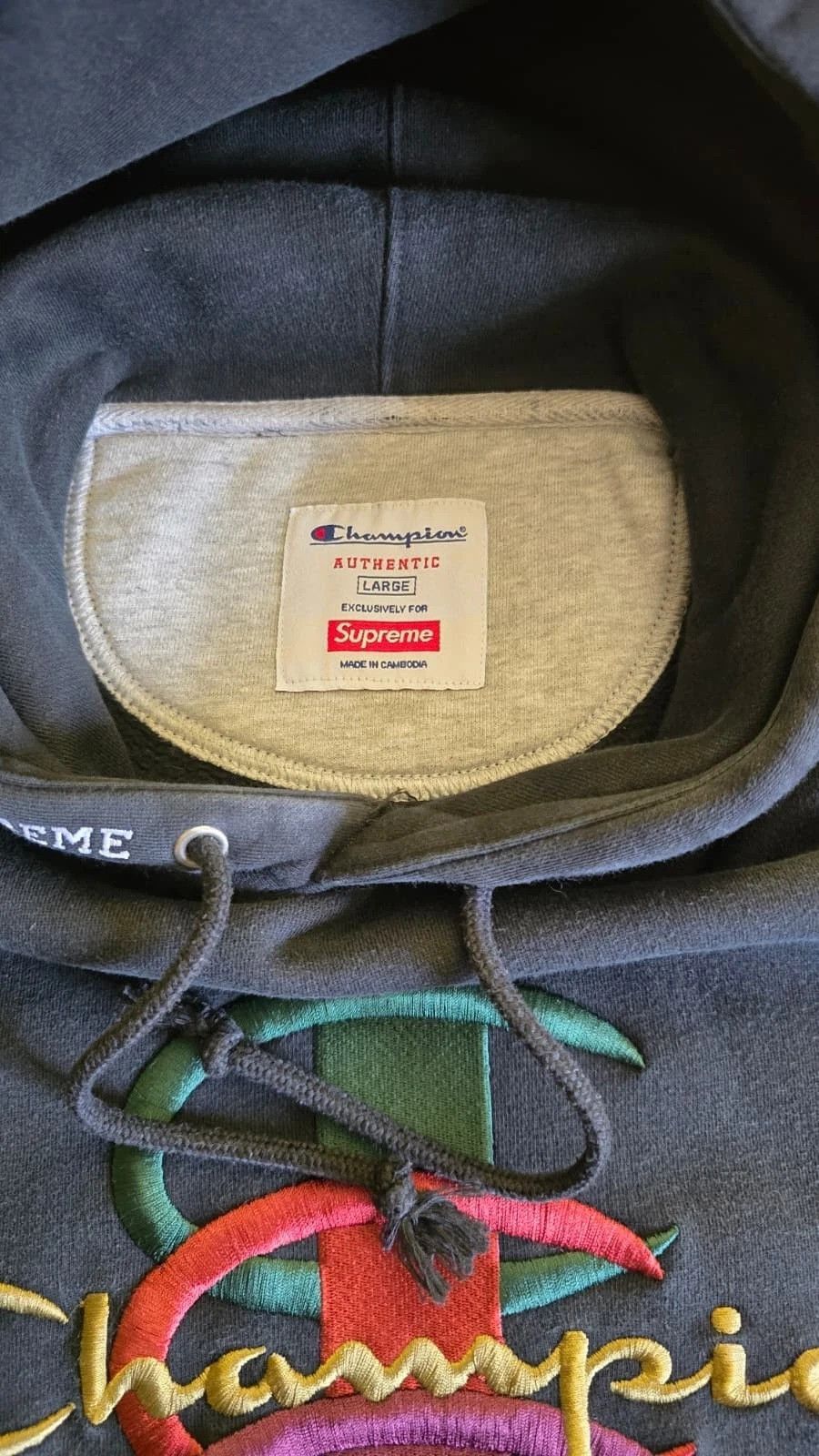 Champion × Supreme Supreme x Champion Stacked C Hoodie (FW17) Size US L / EU 52-54 / 3 - 4 Thumbnail
