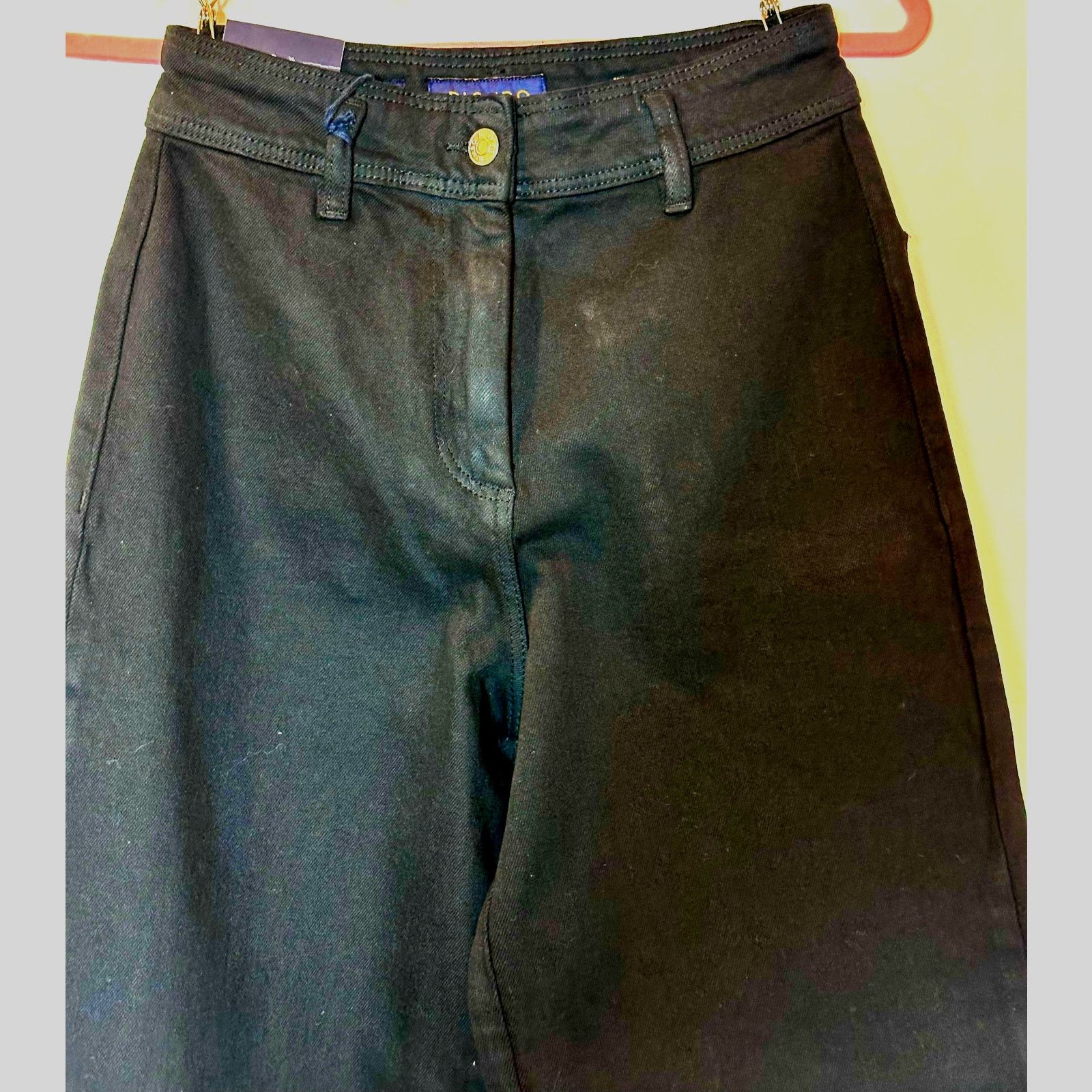 PIOMBO MP Piombo High Rise Wide Leg Jeans Black size 4 Size 27" / US 4 / IT 40 - 7 Thumbnail