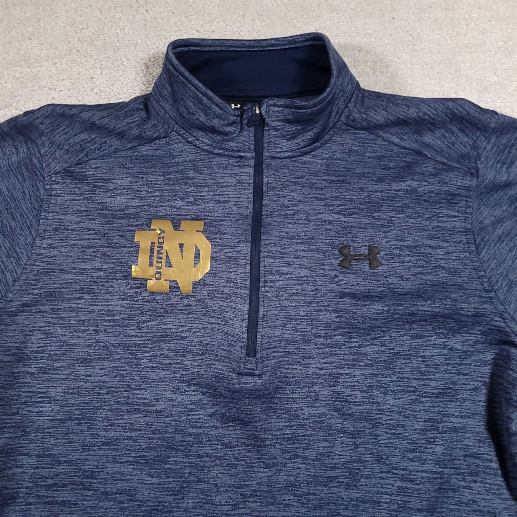 Under Armour Under Armour ColdGear 1/4 Zip Pullover Sweatshirt Mens Large Blue Size US L / EU 52-54 / 3 - 3 Thumbnail