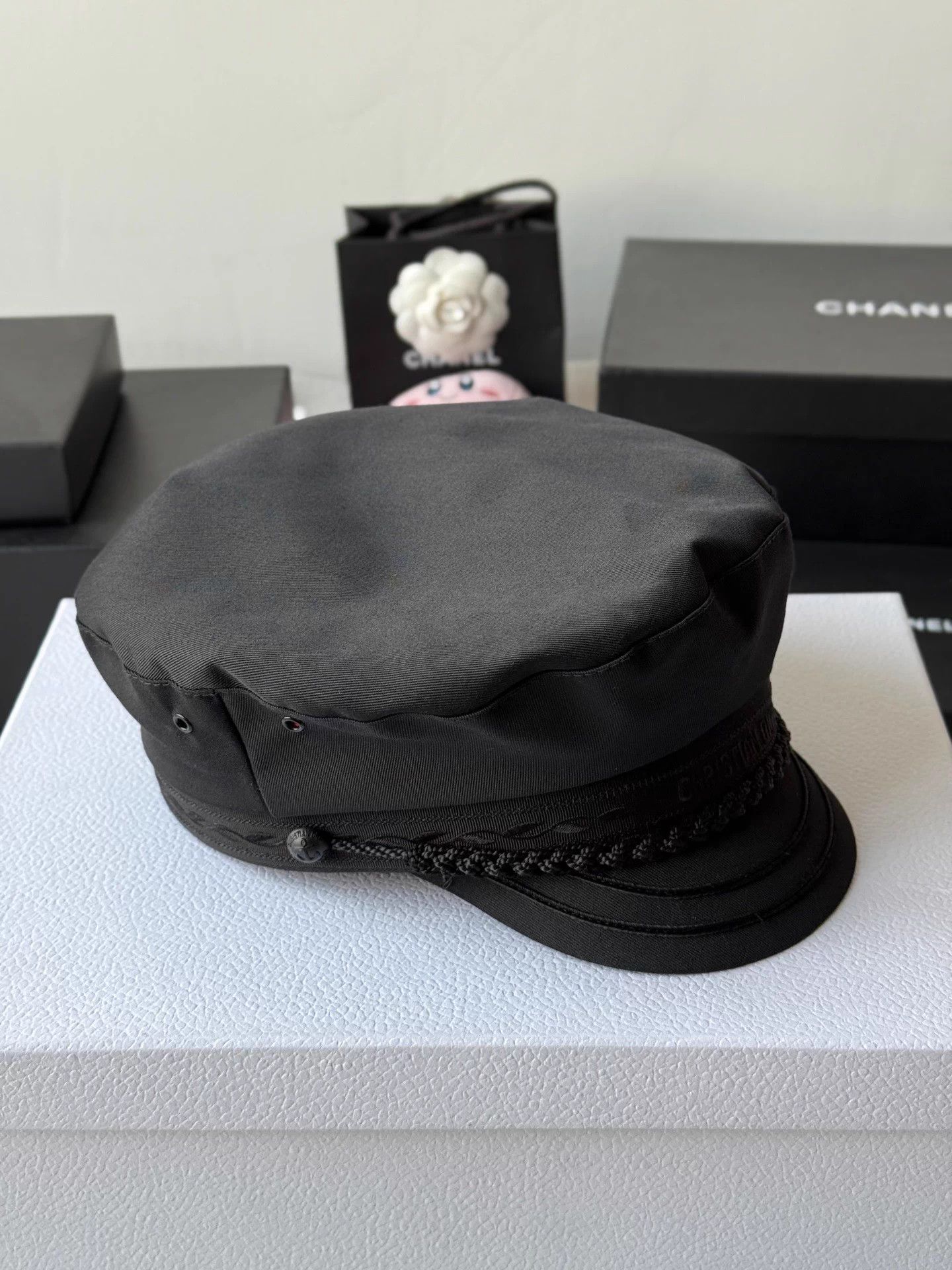 Dior Dior Black Logo Greek Newsboy Cap 59 Size Size ONE SIZE - 2 Thumbnail