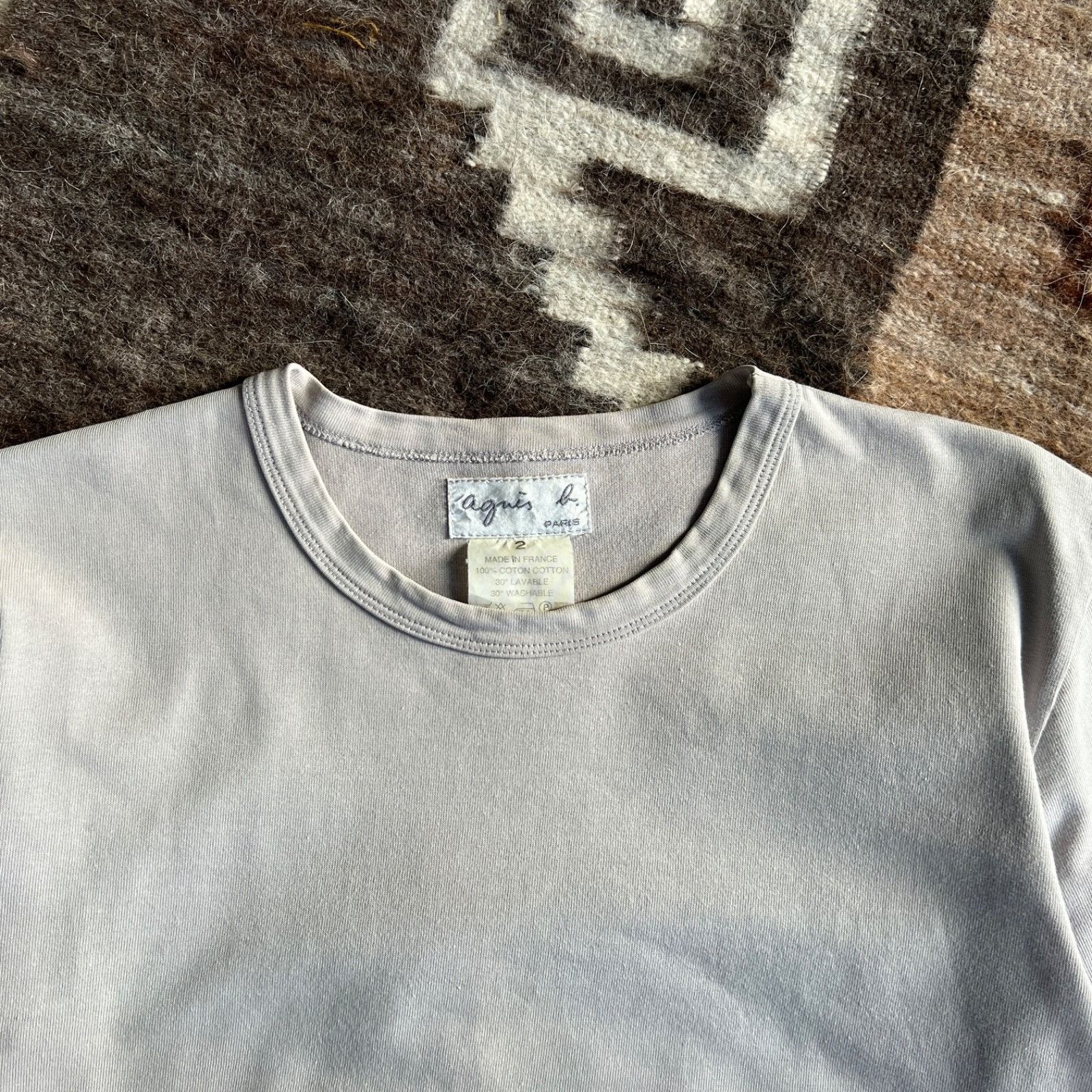 agnes b. Agnes B Paris Minimalist Grey Tee 9940AC Size S / US 4 / IT 40 - 4 Thumbnail